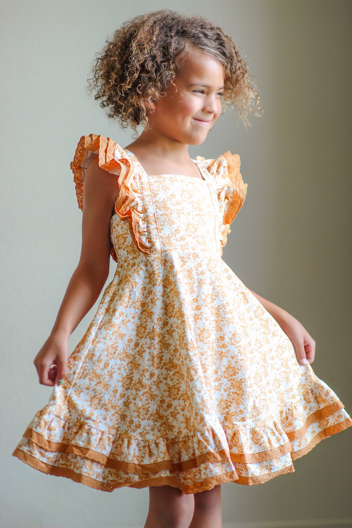 Drew Knit Dress - Butterscotch Bloom
