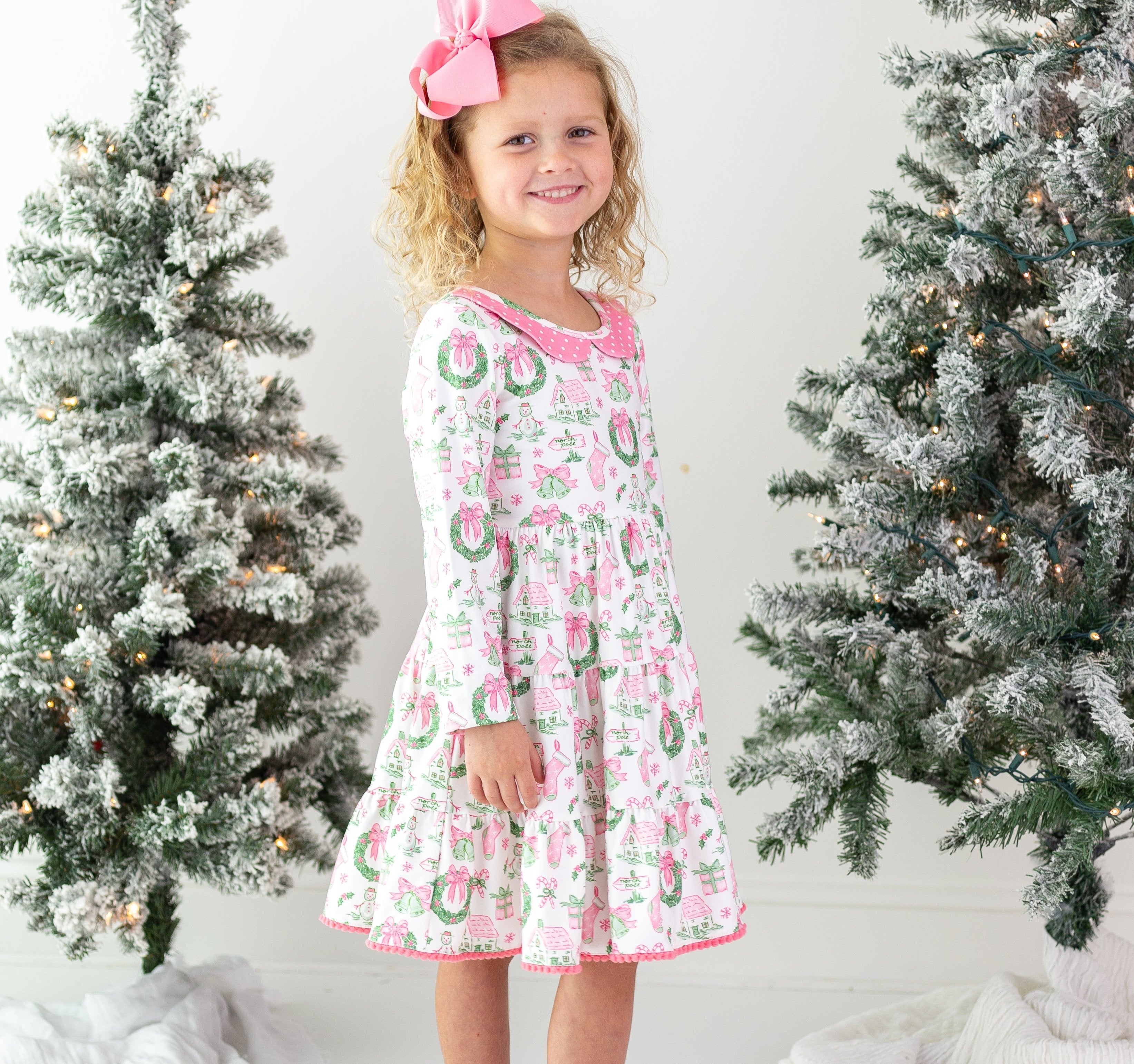 Cheeky Plum Annistyn Dress Little Pink Christmas 12Y