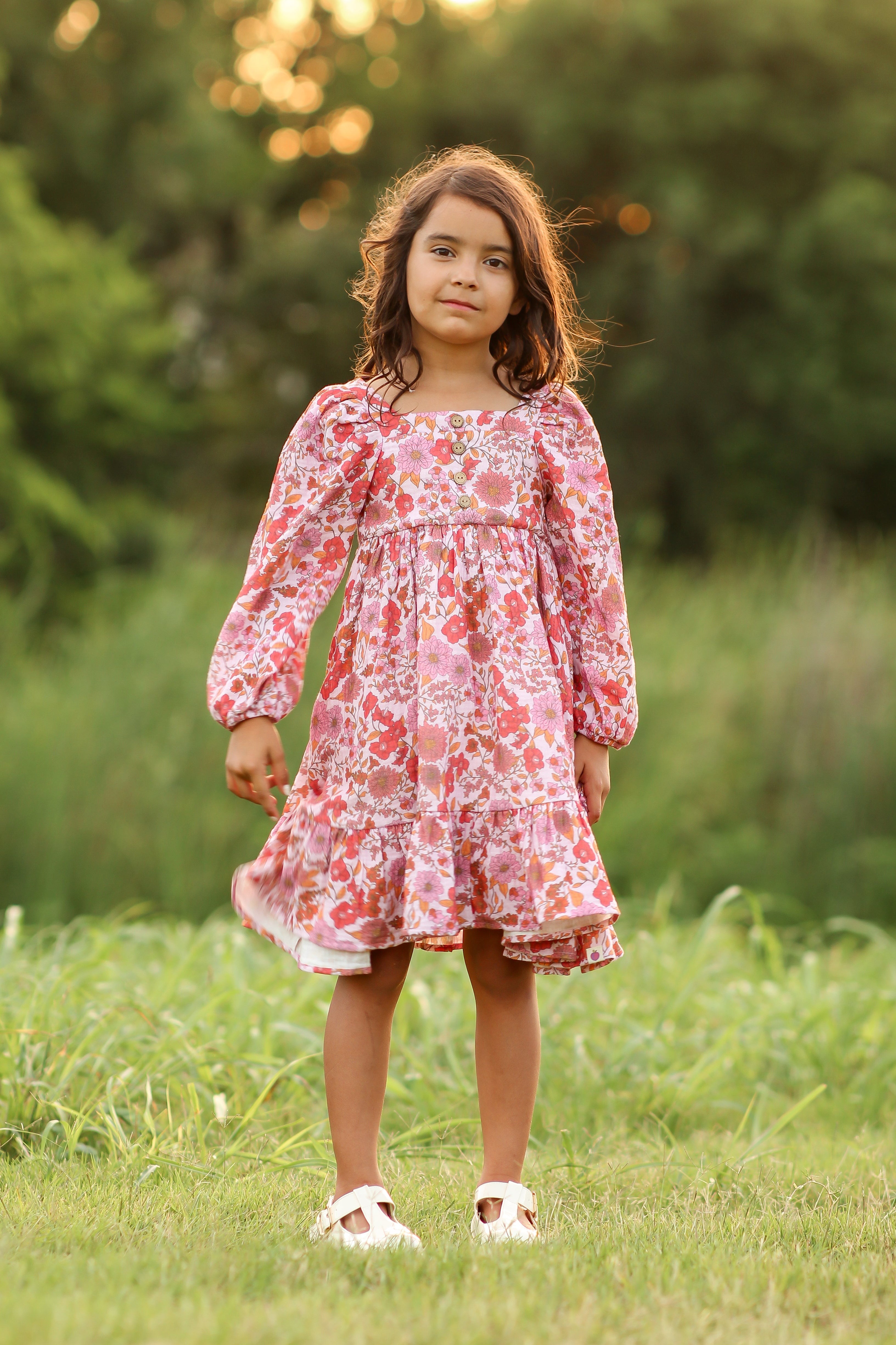 Puff Sleeve Gauze Dress - Rosewood (Pre-Order)
