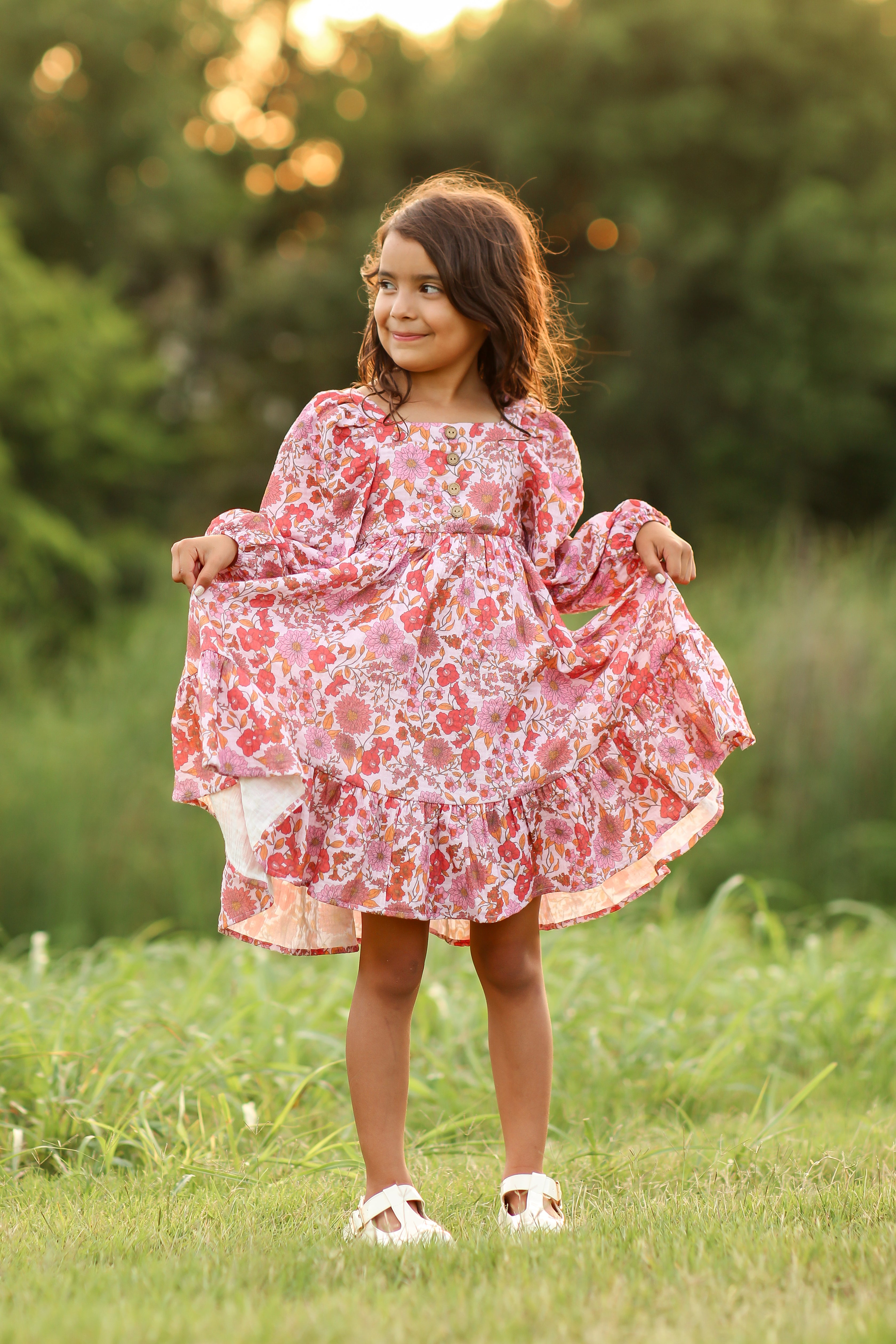 Puff Sleeve Gauze Dress - Rosewood (Pre-Order)