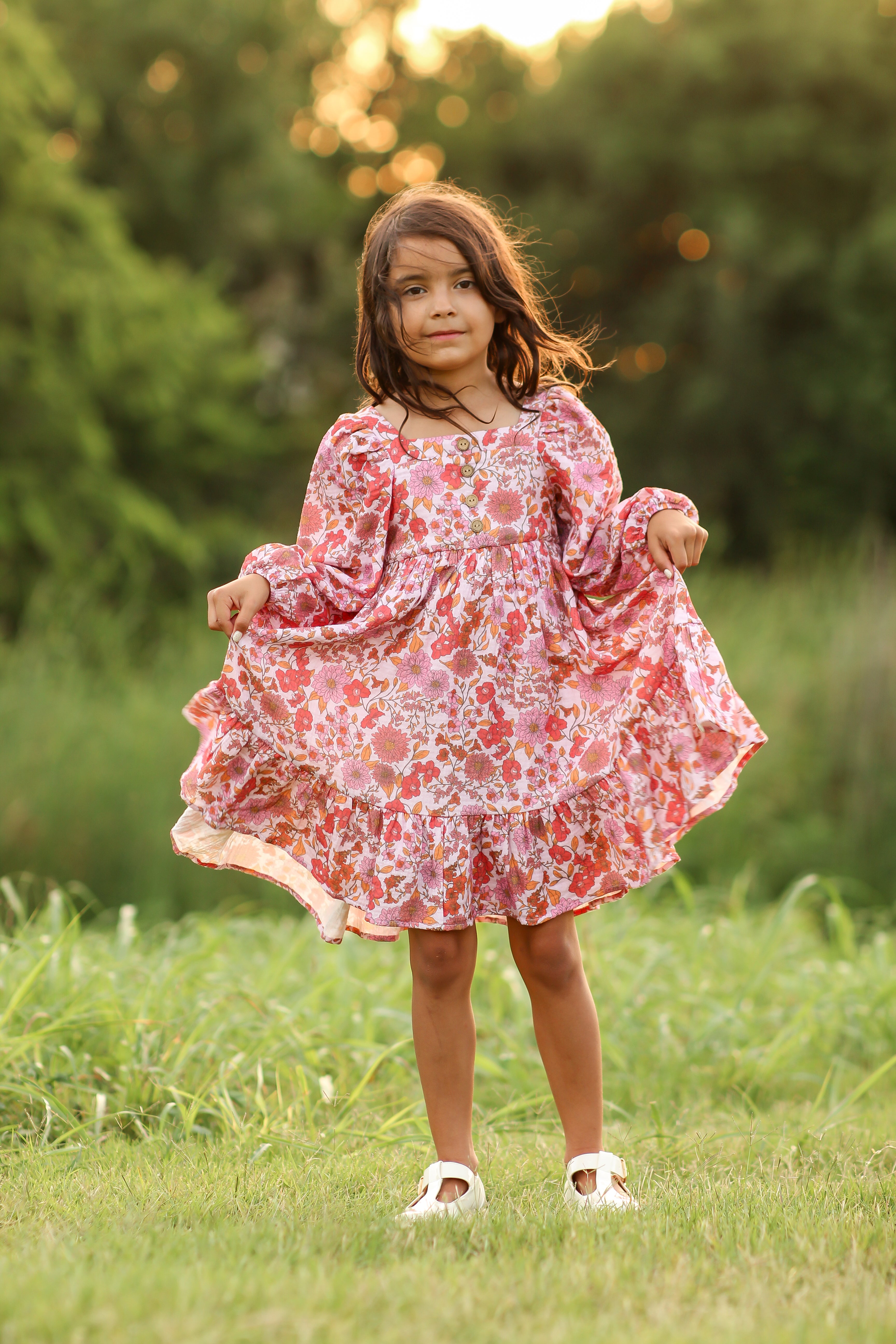Puff Sleeve Gauze Dress - Rosewood (Pre-Order)