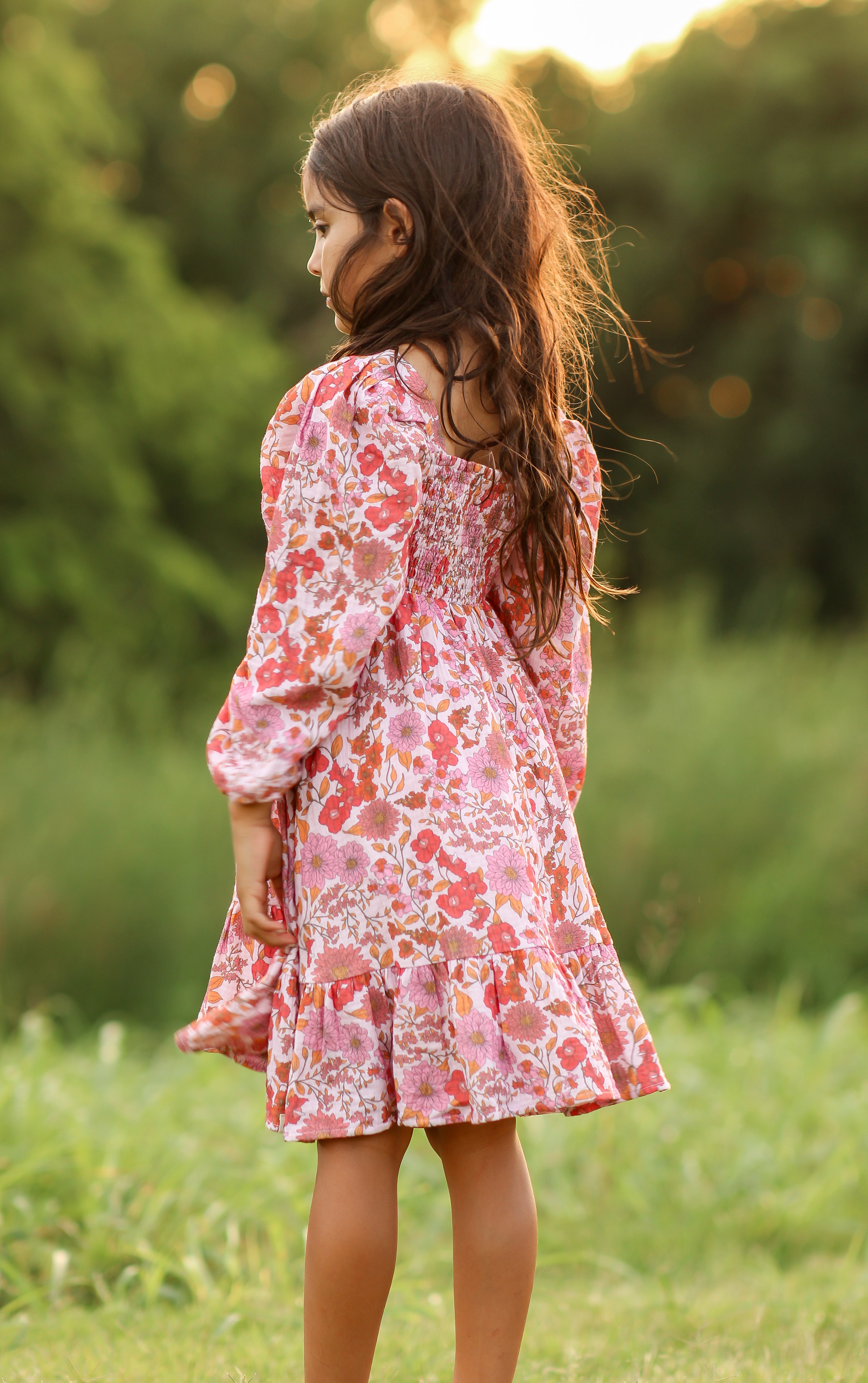 Puff Sleeve Gauze Dress - Rosewood (Pre-Order)