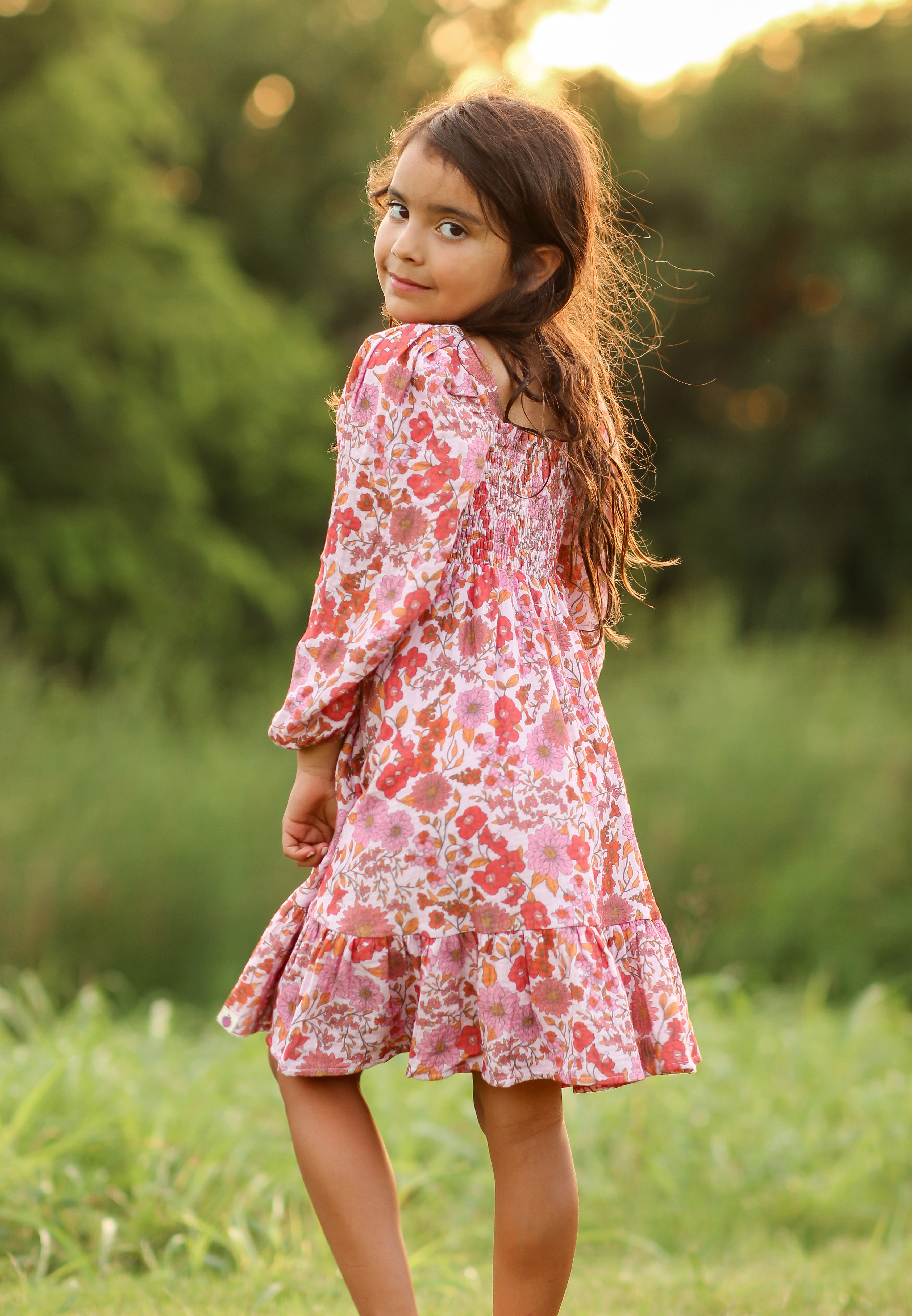 Puff Sleeve Gauze Dress - Rosewood (Pre-Order)