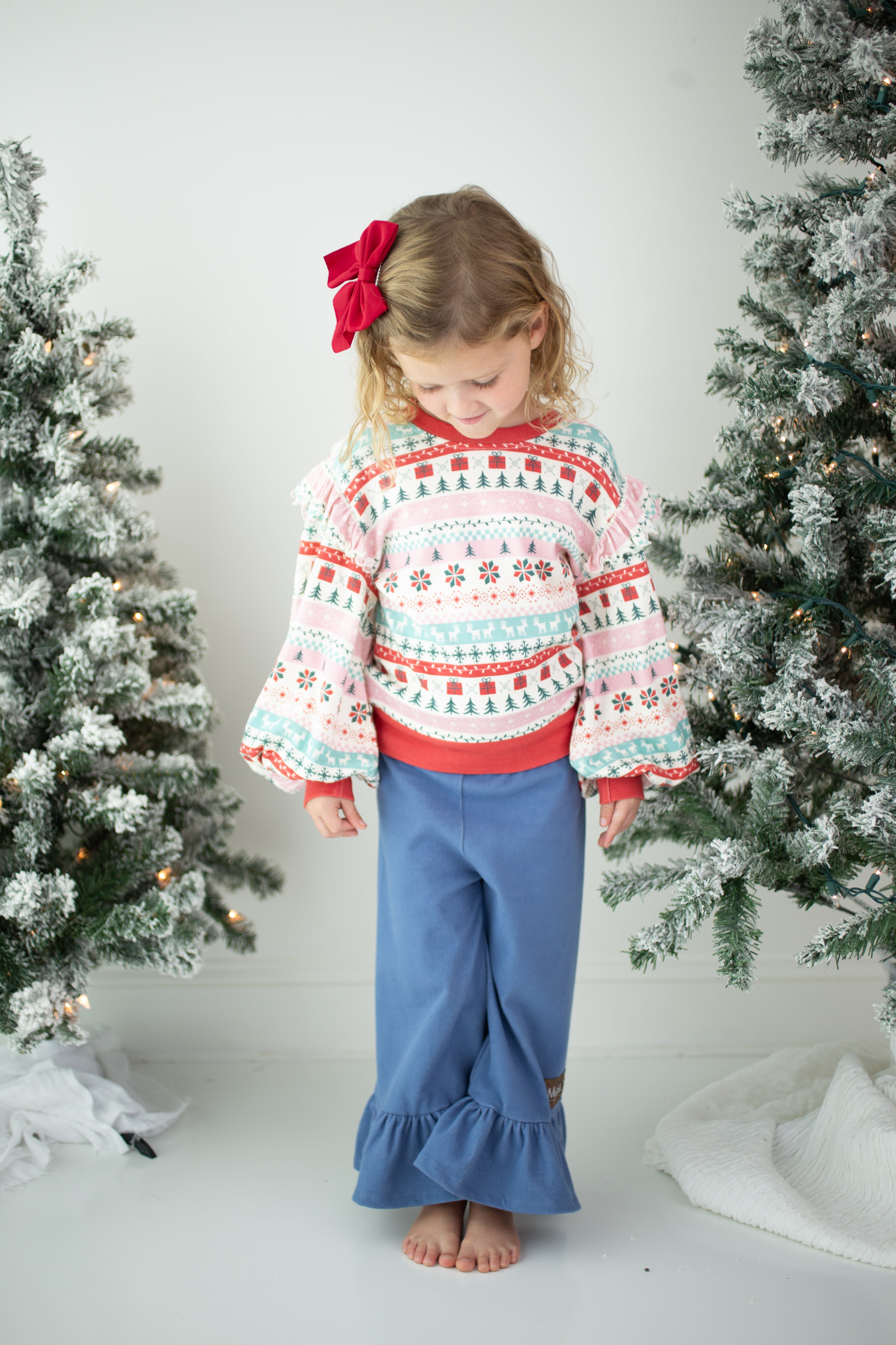 Opal Puff Sleeve Sweater - Yuletide Wonder