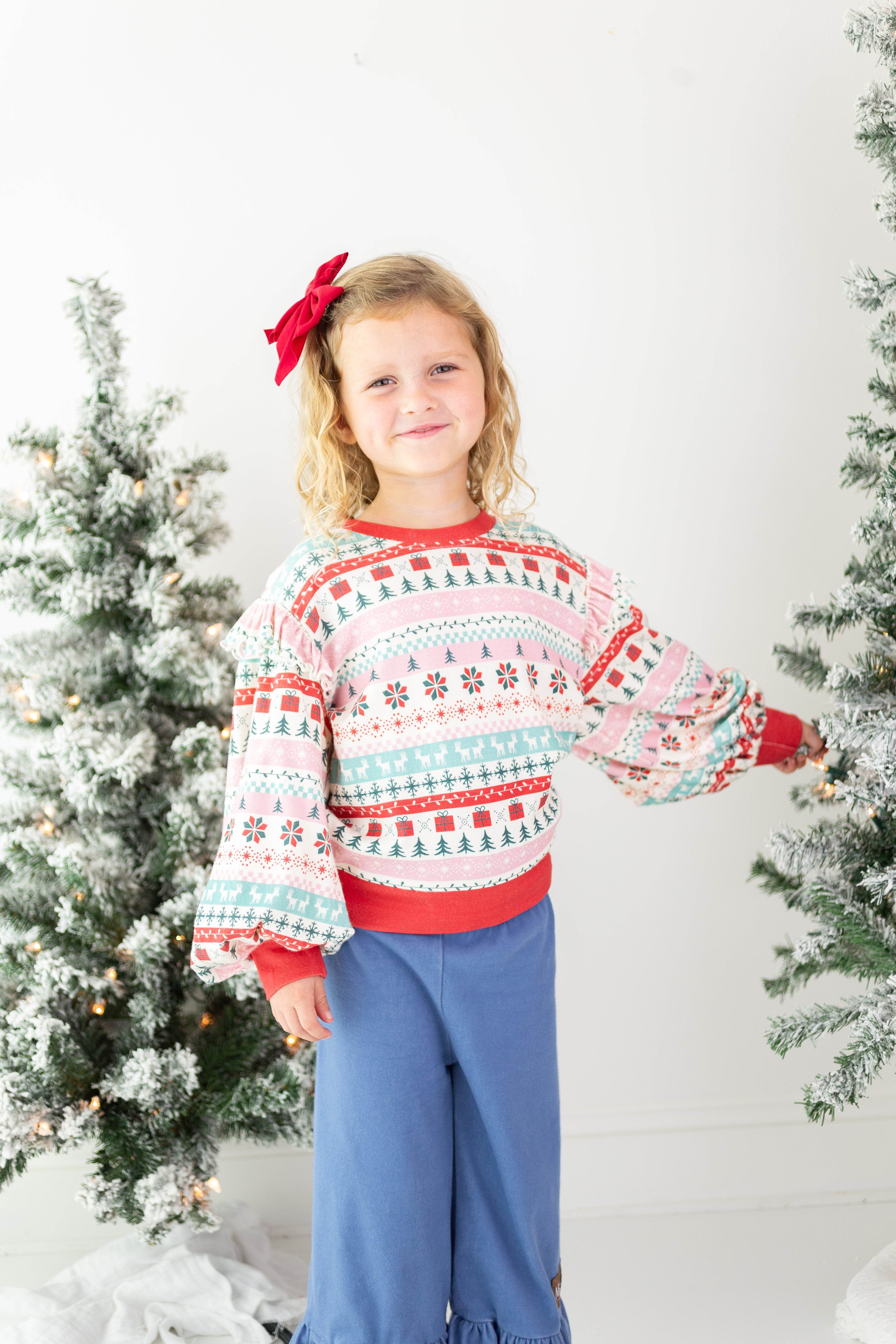 Opal Puff Sleeve Sweater - Yuletide Wonder