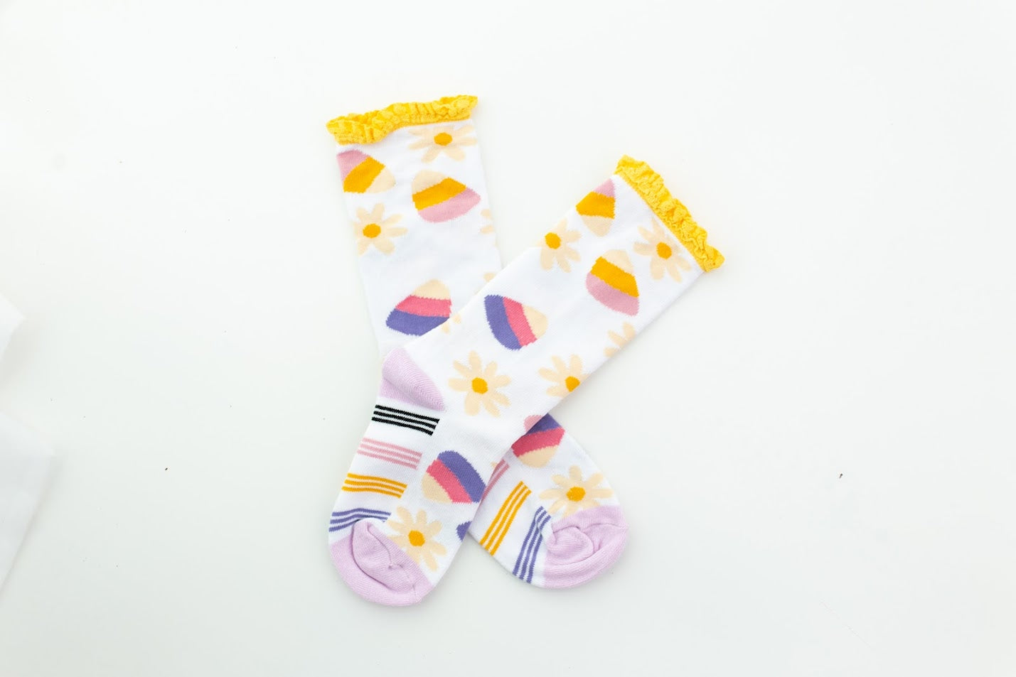 Lace Knee High Socks - Candy Corn Craze