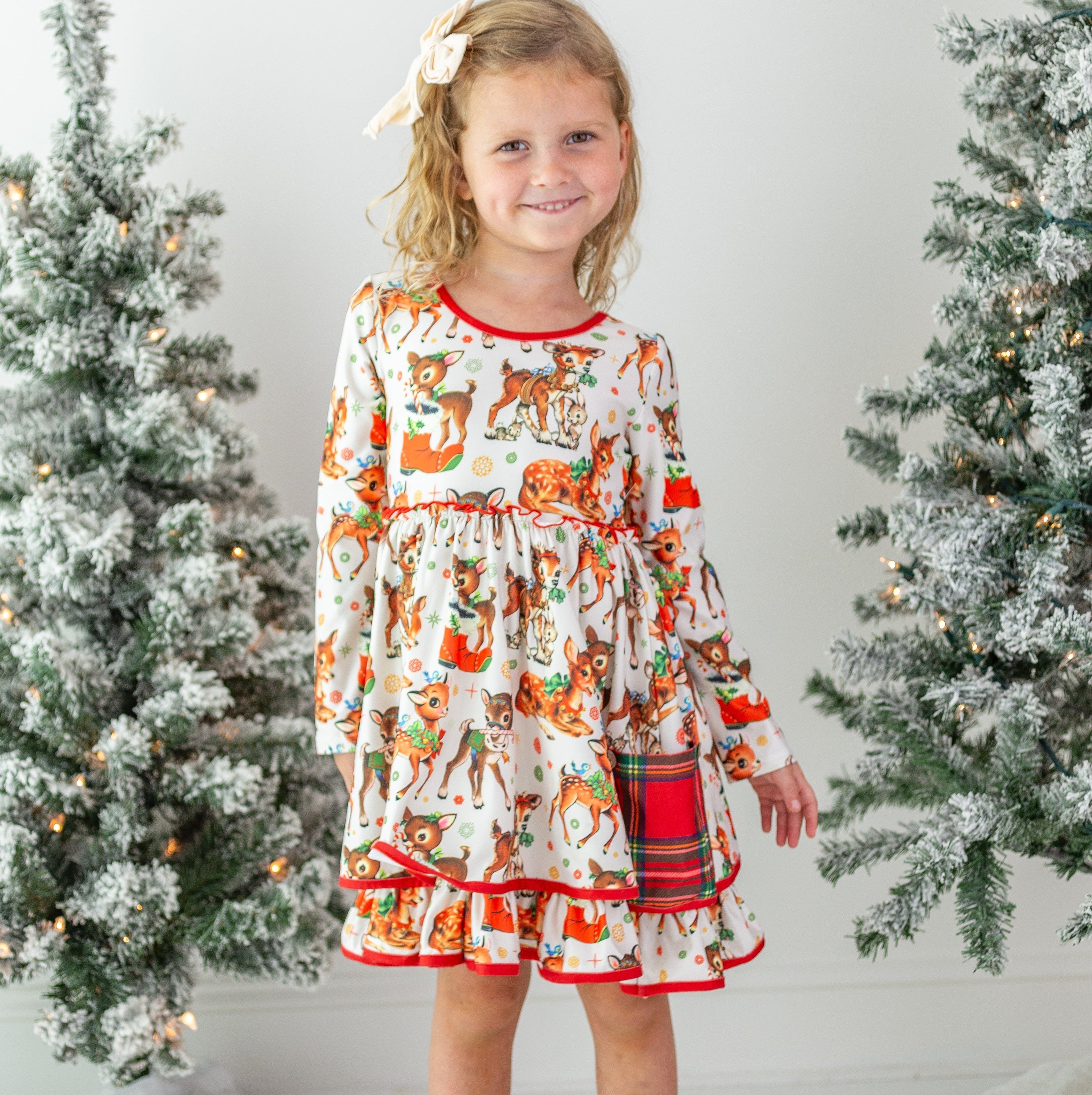 Myra Dress - Retro Reindeer Charm (PRE-ORDER)