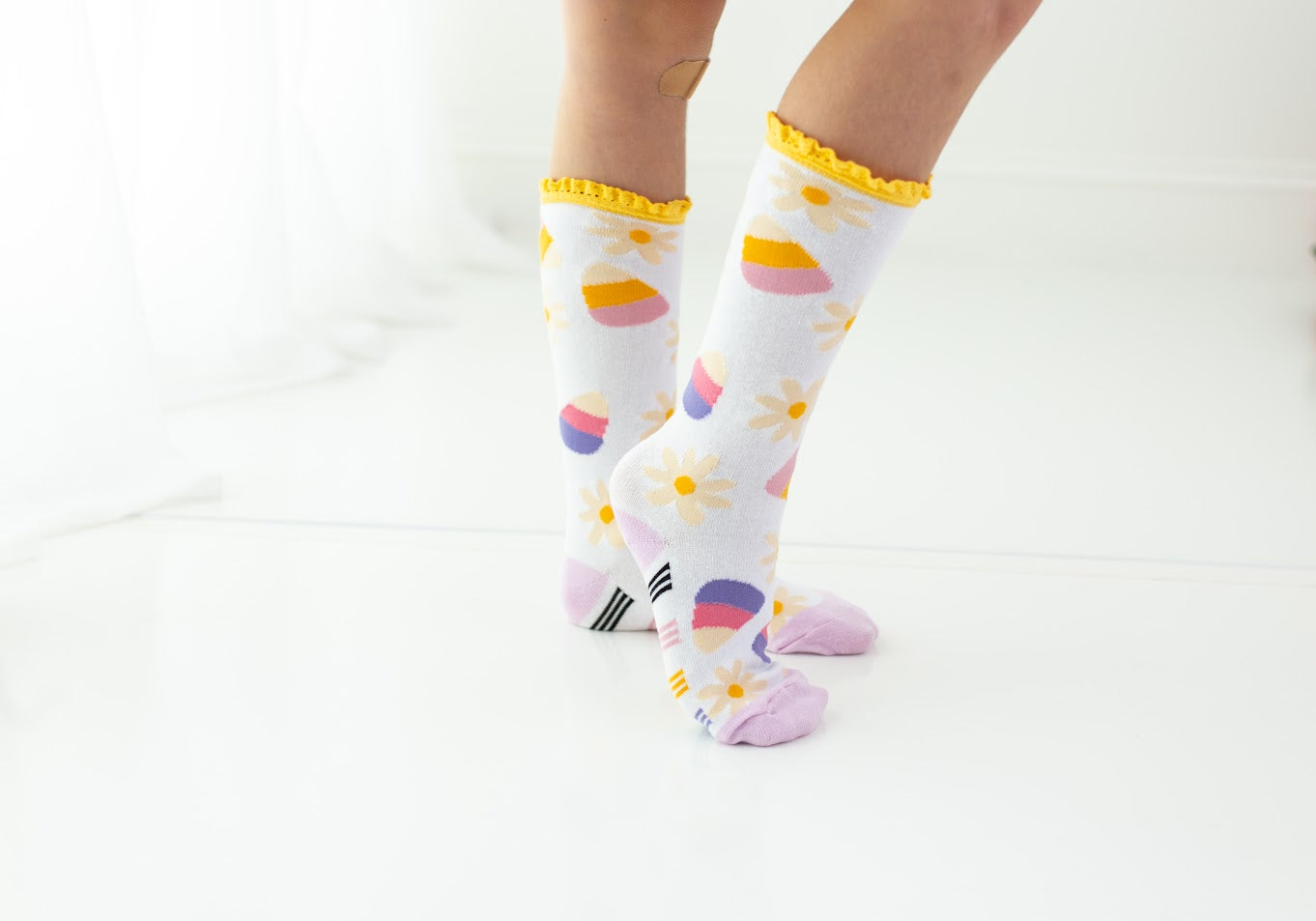 Lace Knee High Socks - Candy Corn Craze