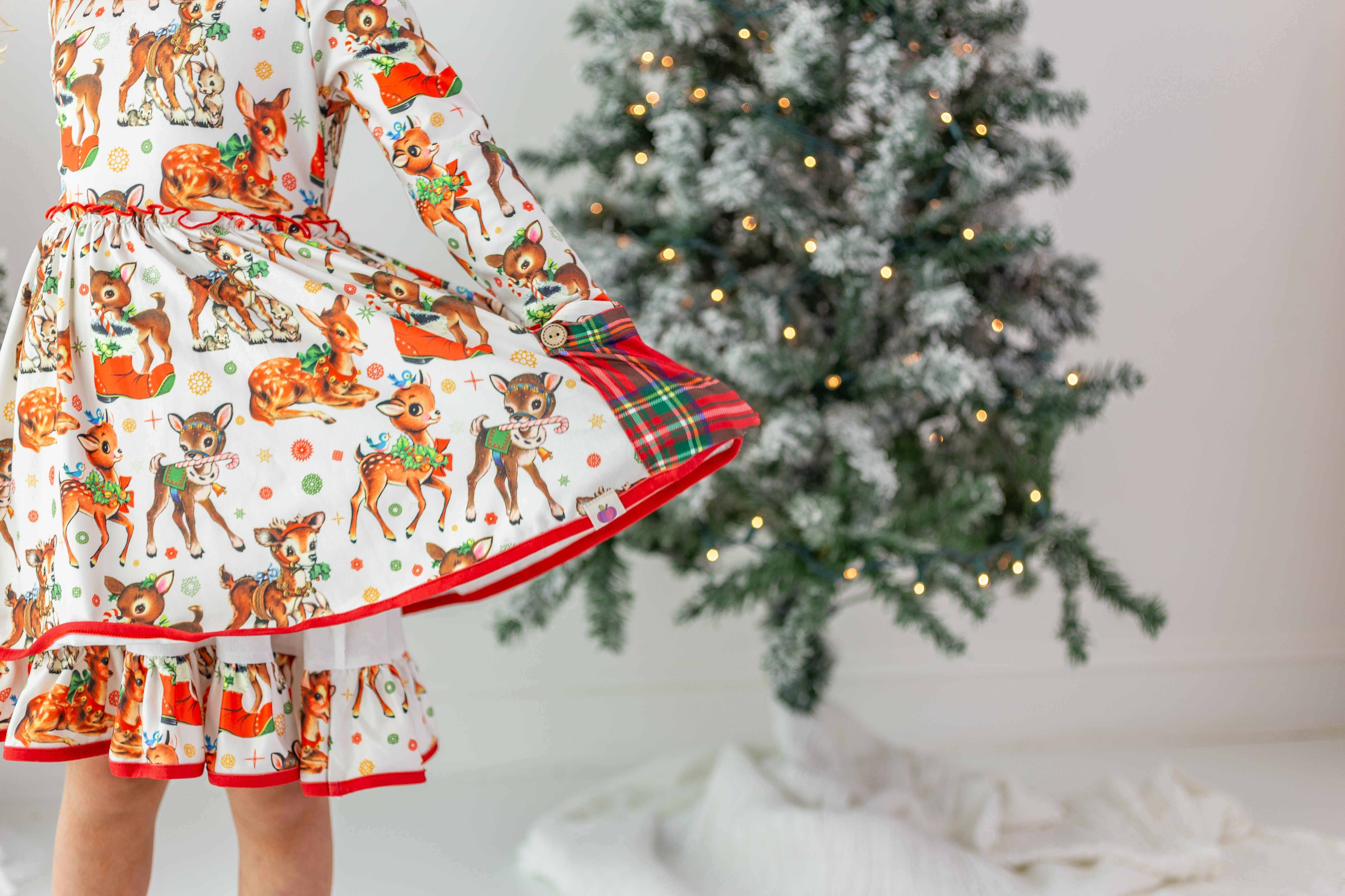 Myra Dress - Retro Reindeer Charm