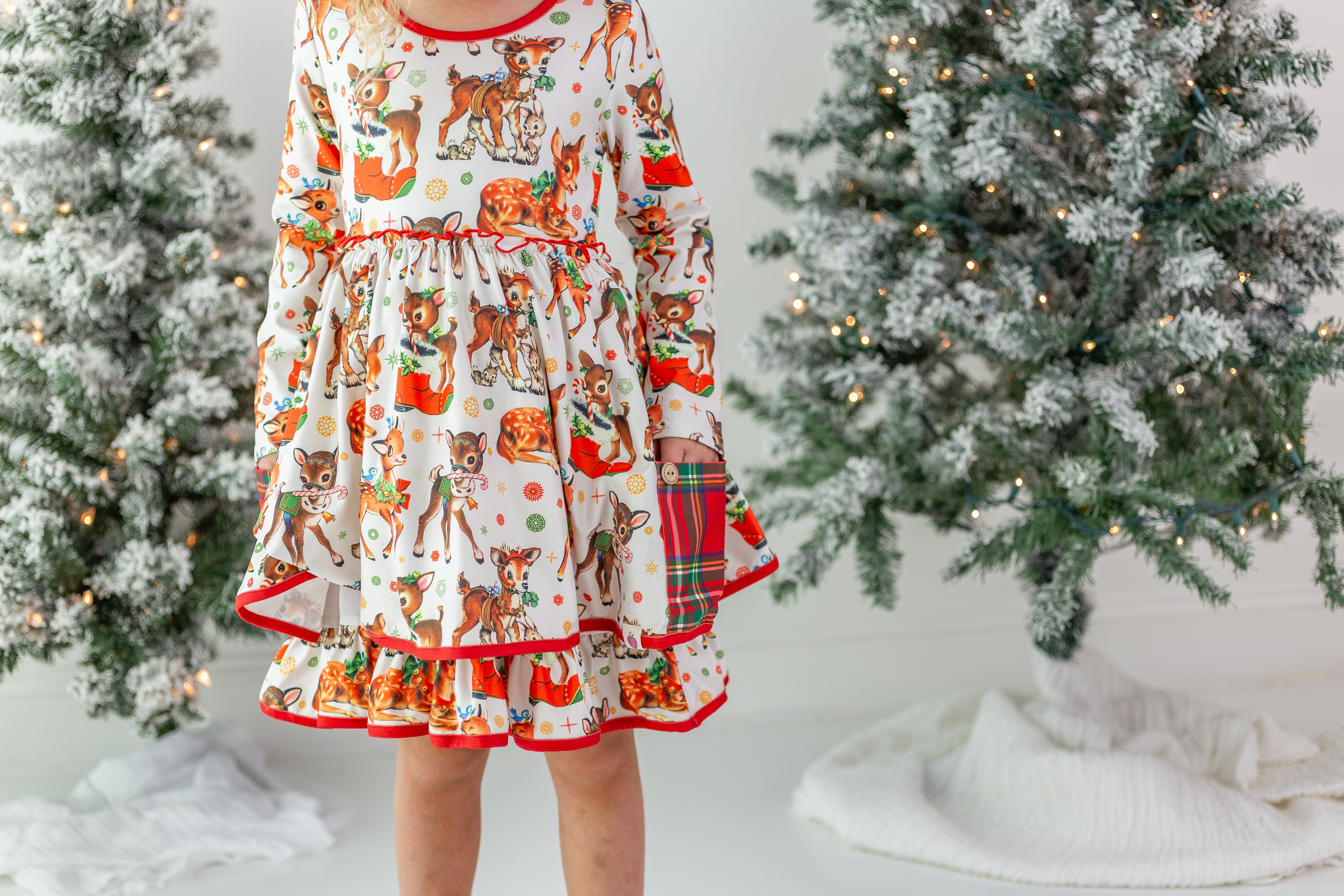 Myra Dress - Retro Reindeer Charm (PRE-ORDER)