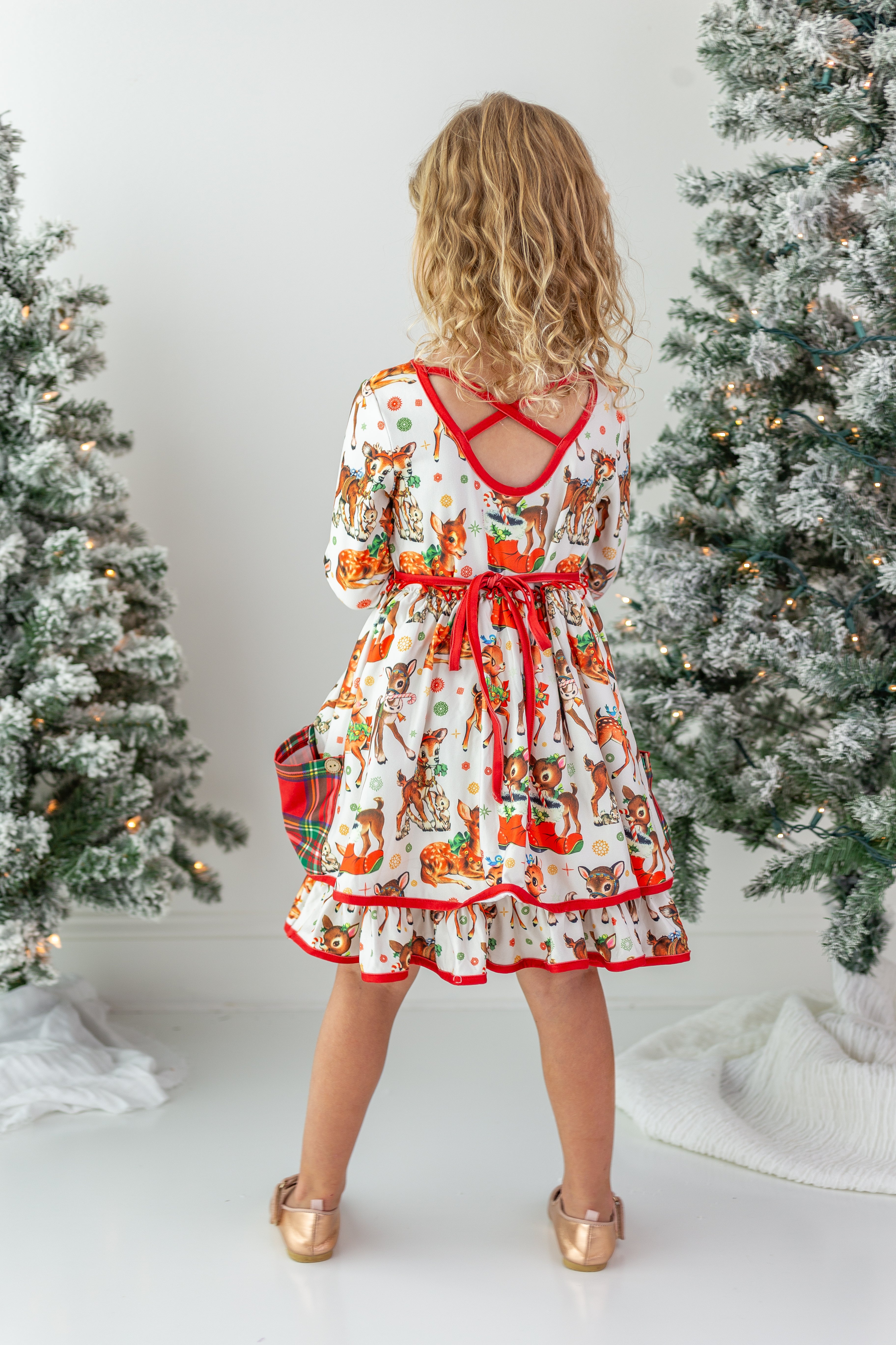 Myra Dress - Retro Reindeer Charm