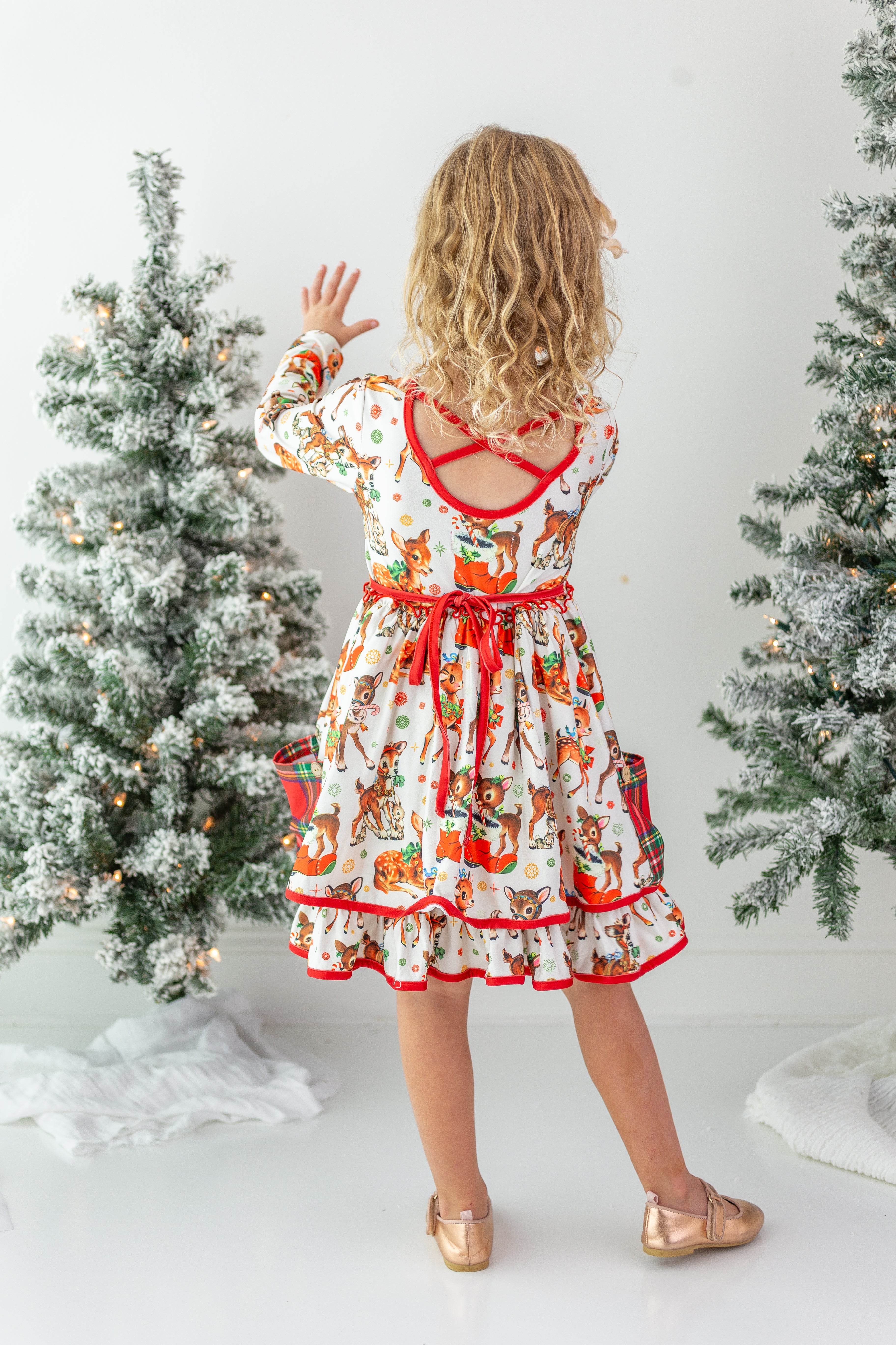 Myra Dress - Retro Reindeer Charm