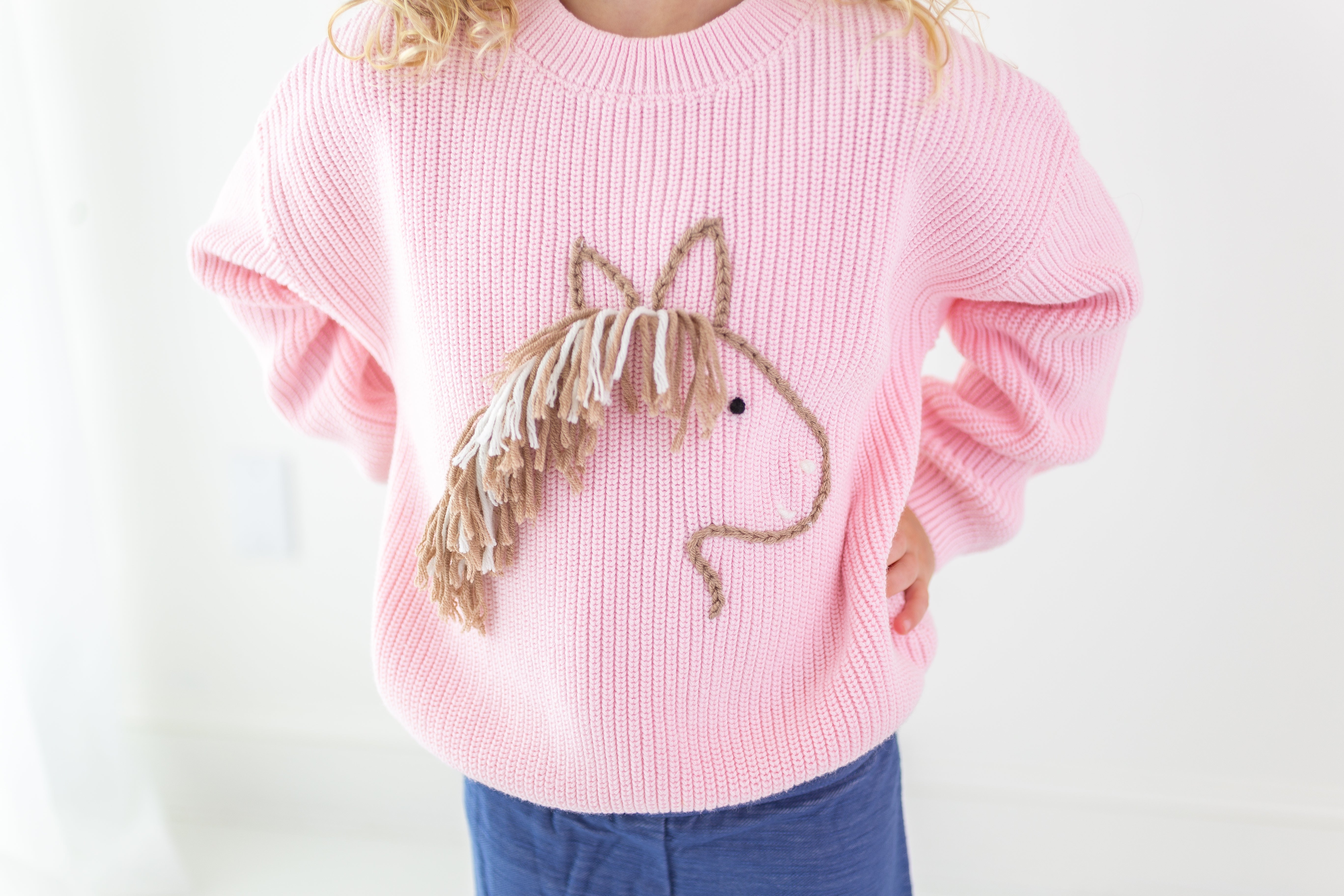 Embroidered Knit Sweater - Giddy Up