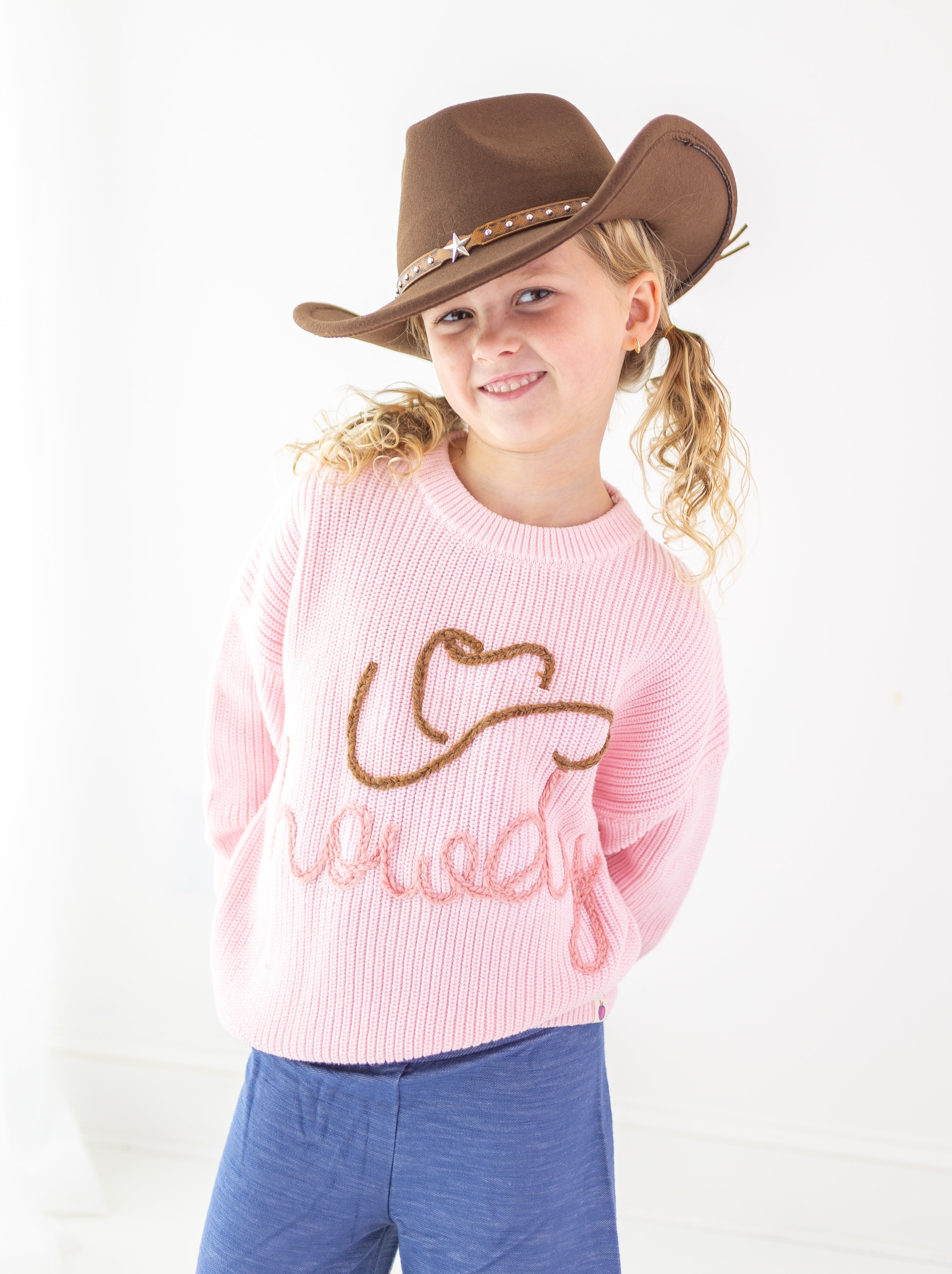 Embroidered Knit Sweater - Howdy