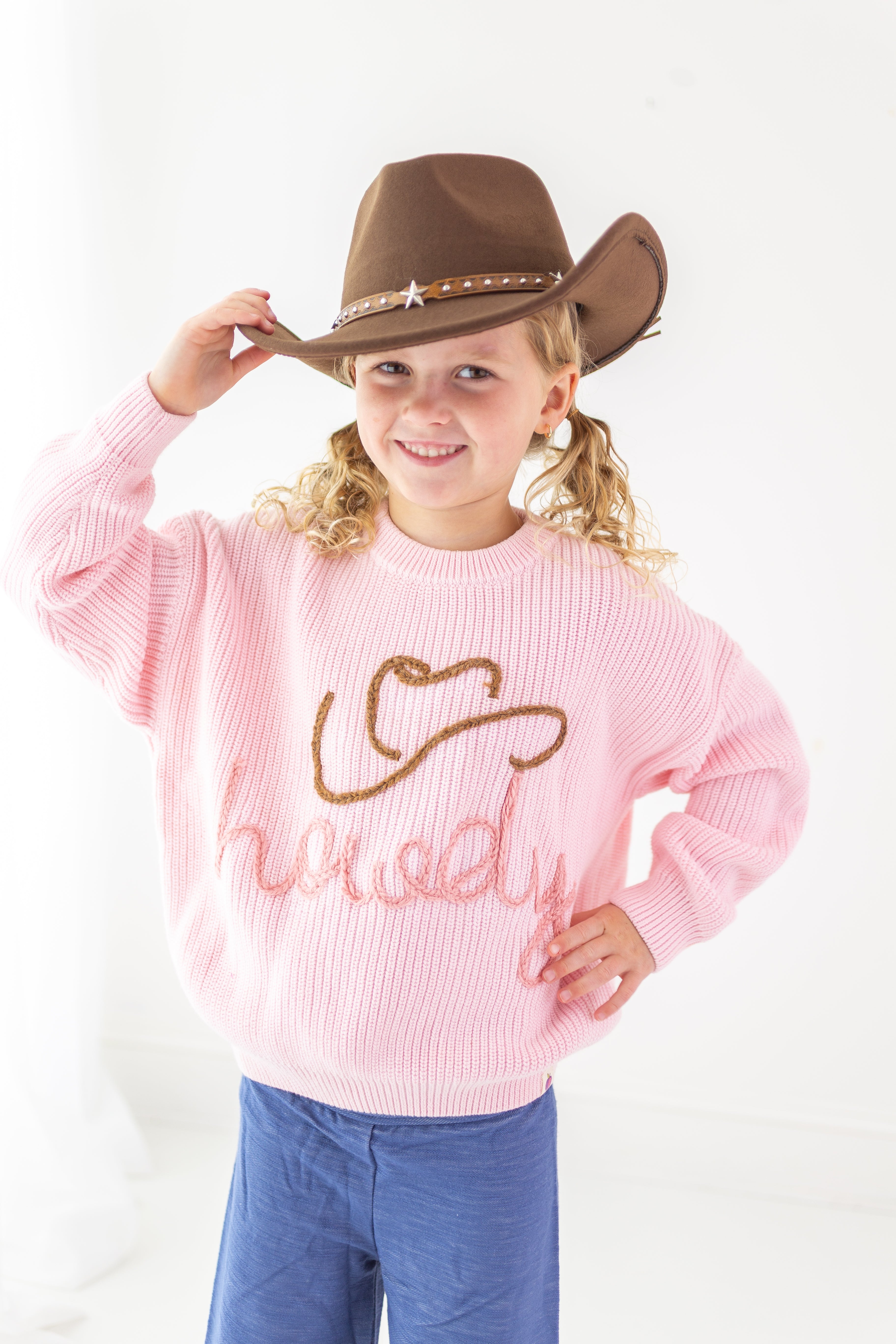 Embroidered Knit Sweater - Howdy