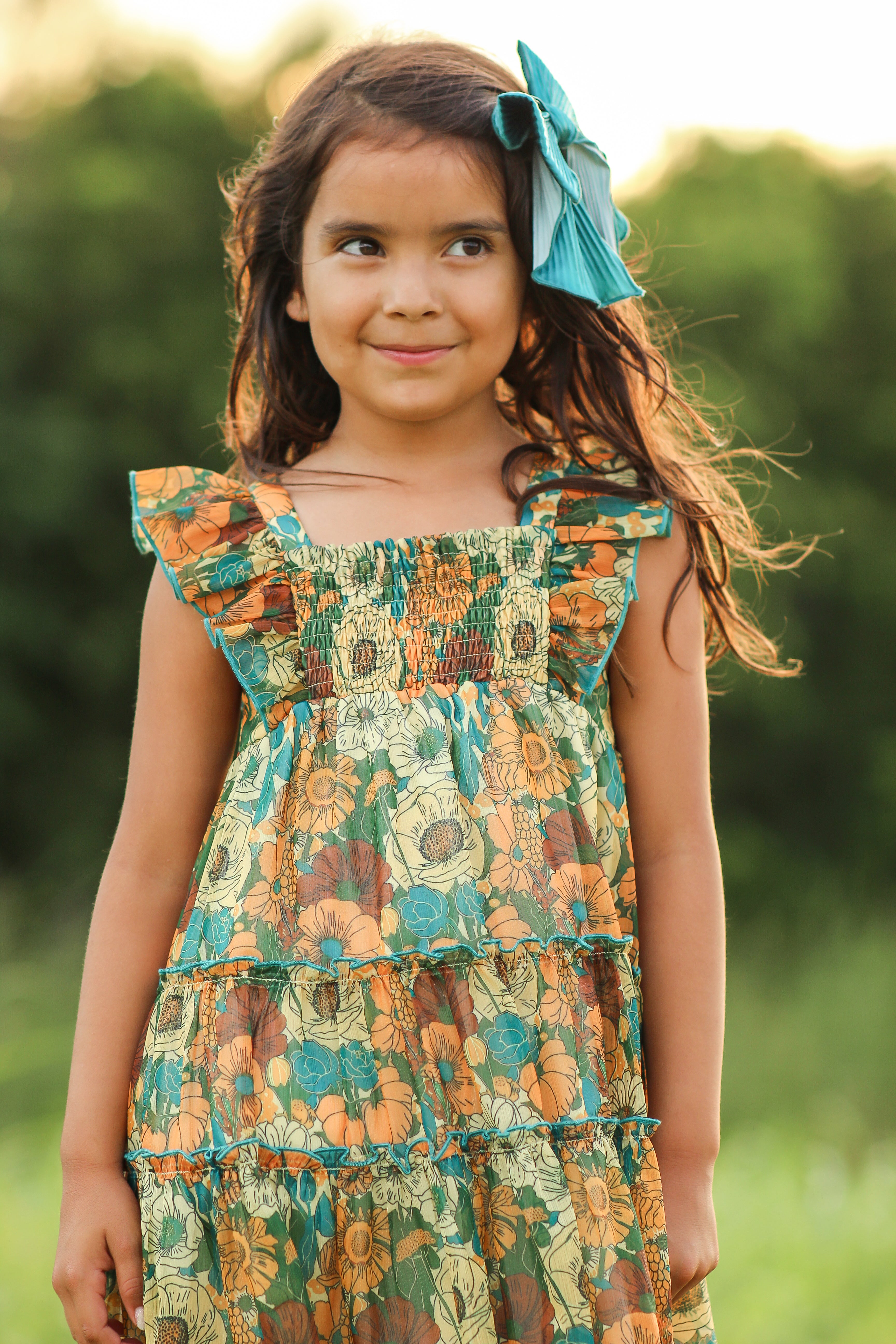 Brielle Shimmer Dress - Golden Grove