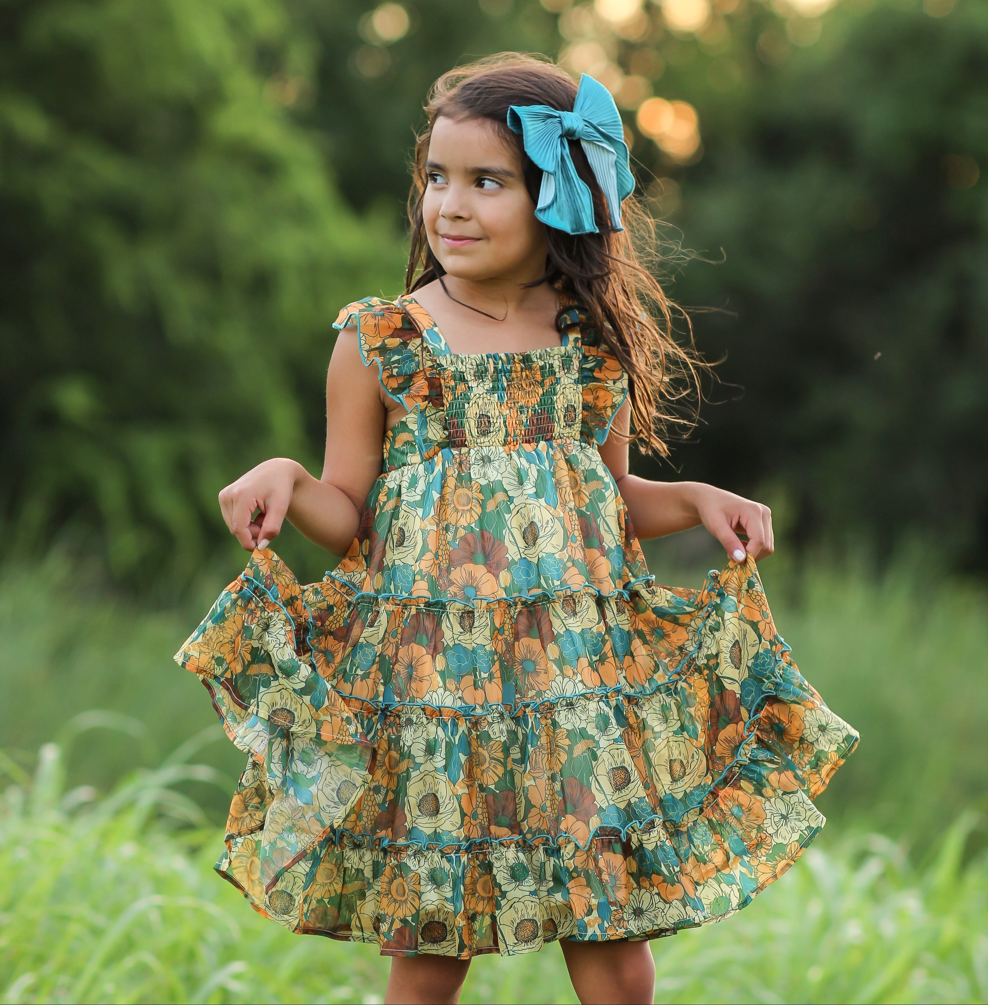 Brielle Shimmer Dress - Golden Grove