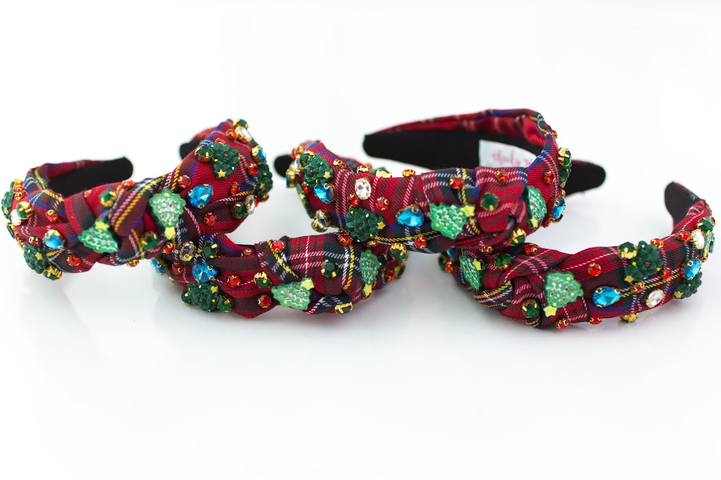 Beaded Headband - Plaid Pines