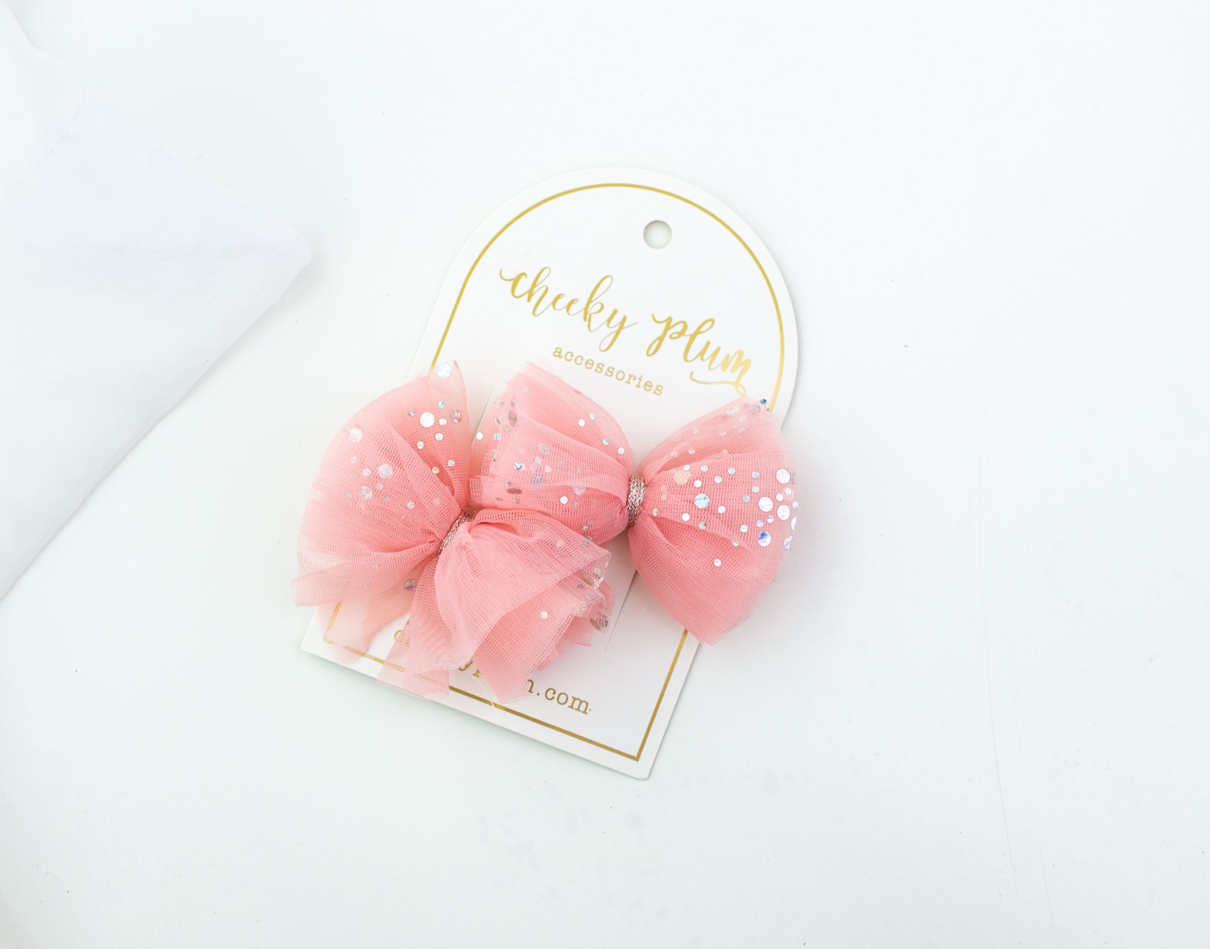 Tulle Hair Bow Set - Pink