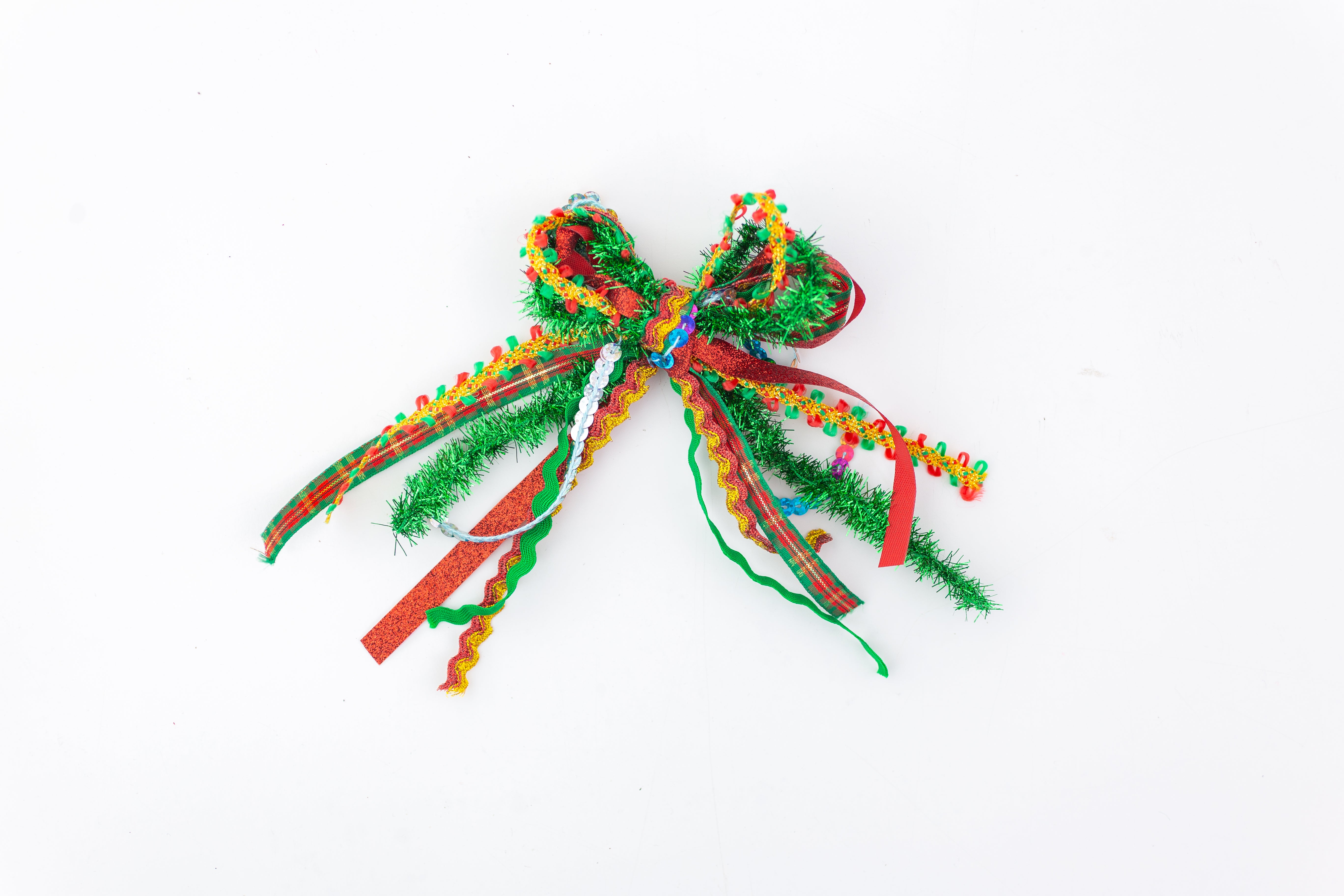 Textured Hair Bow - Merry Mix-Up