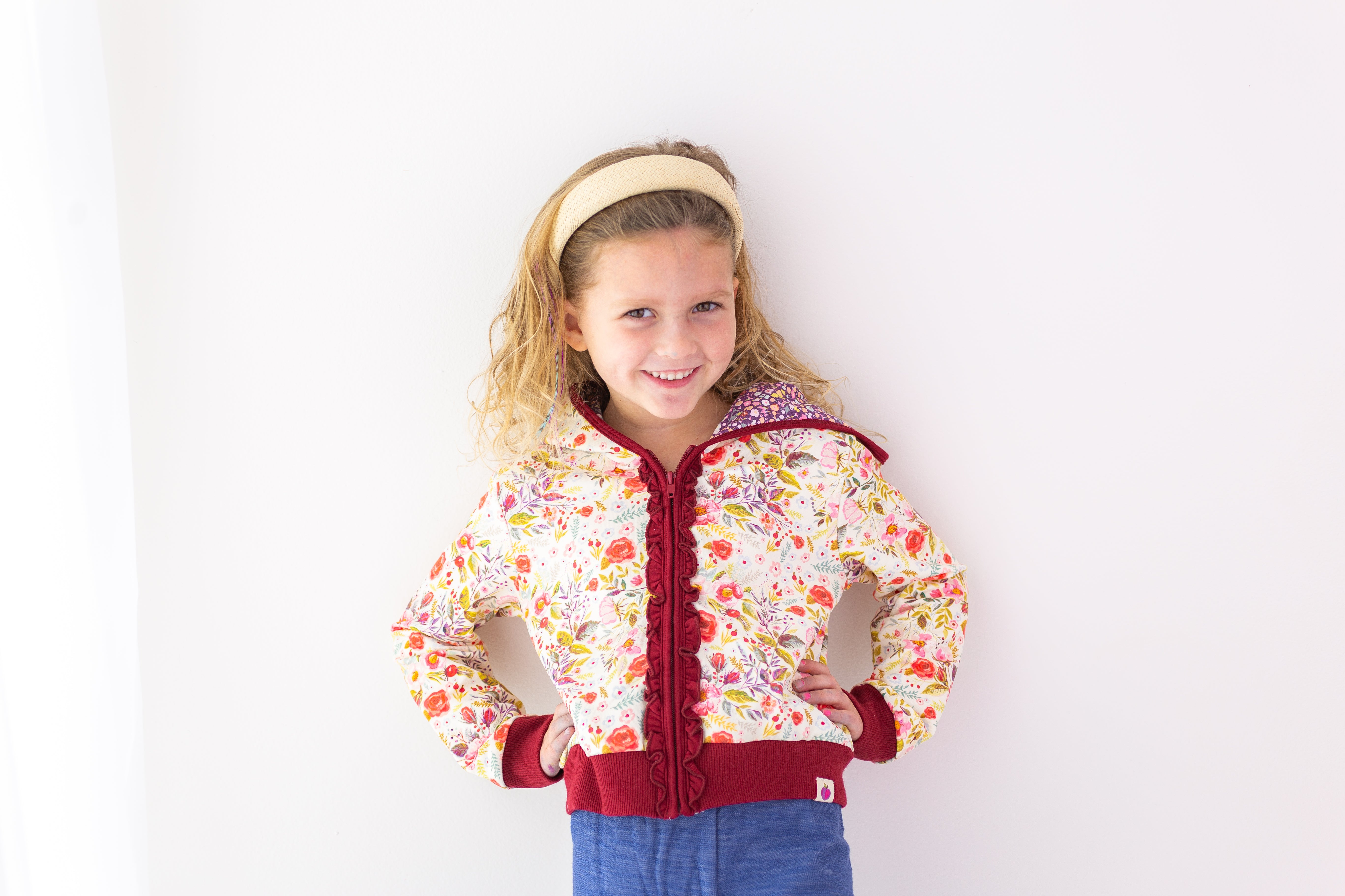 Isla Jogger Zipper Top - Cottage Rose