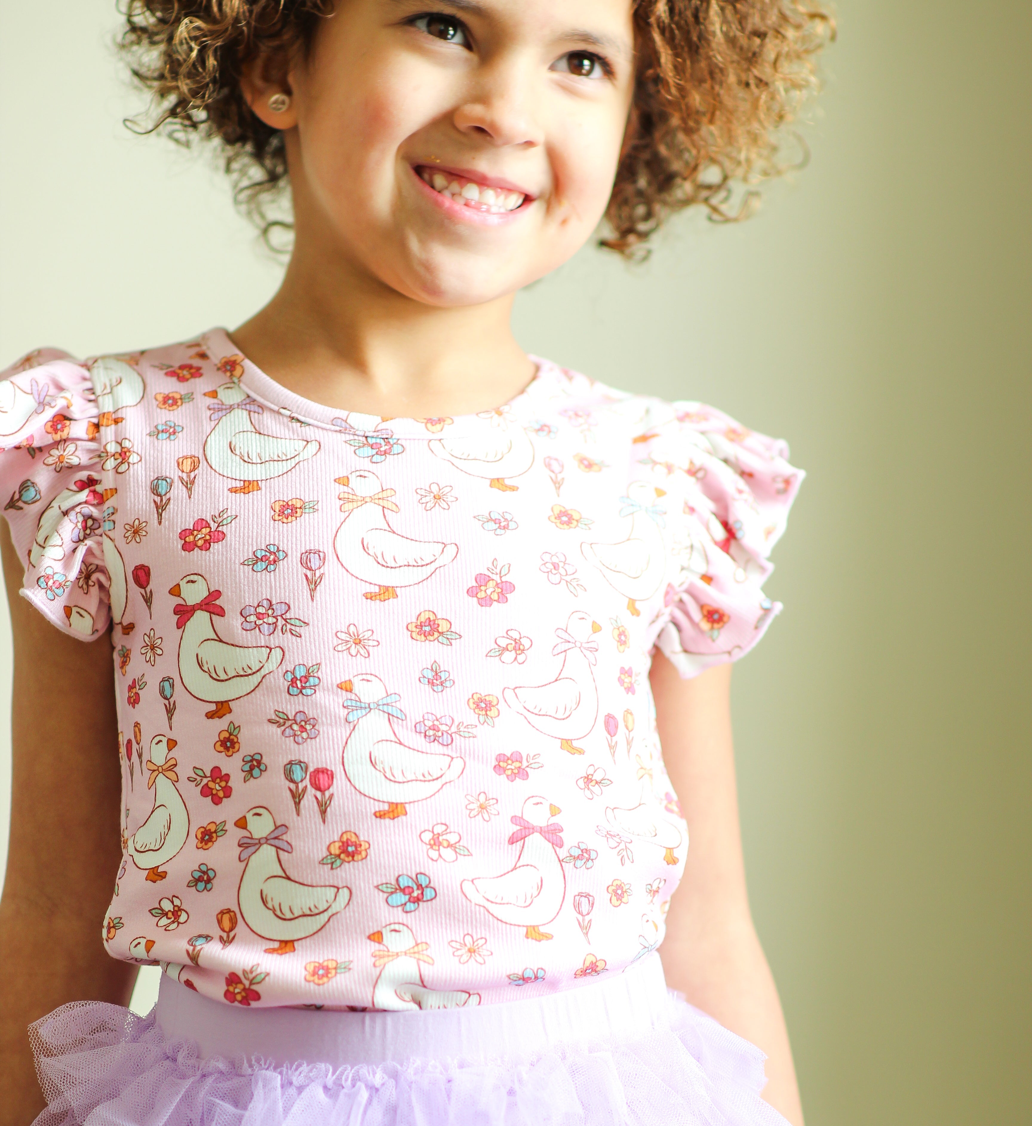 Ribbed Ruffle Top - Duck Duck Goose