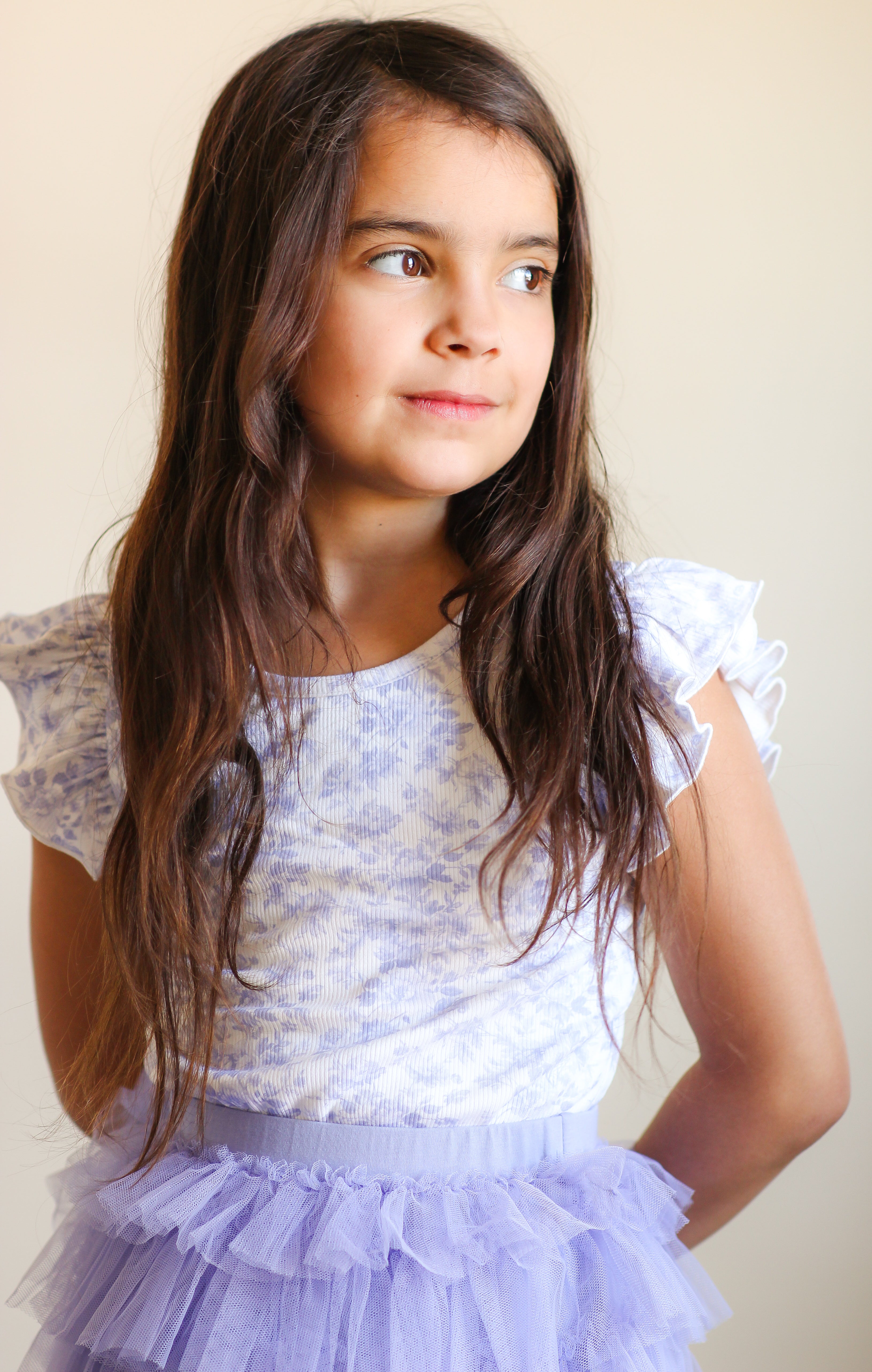 Ribbed Ruffle Top - Lavender Cottage (Pre-Order)