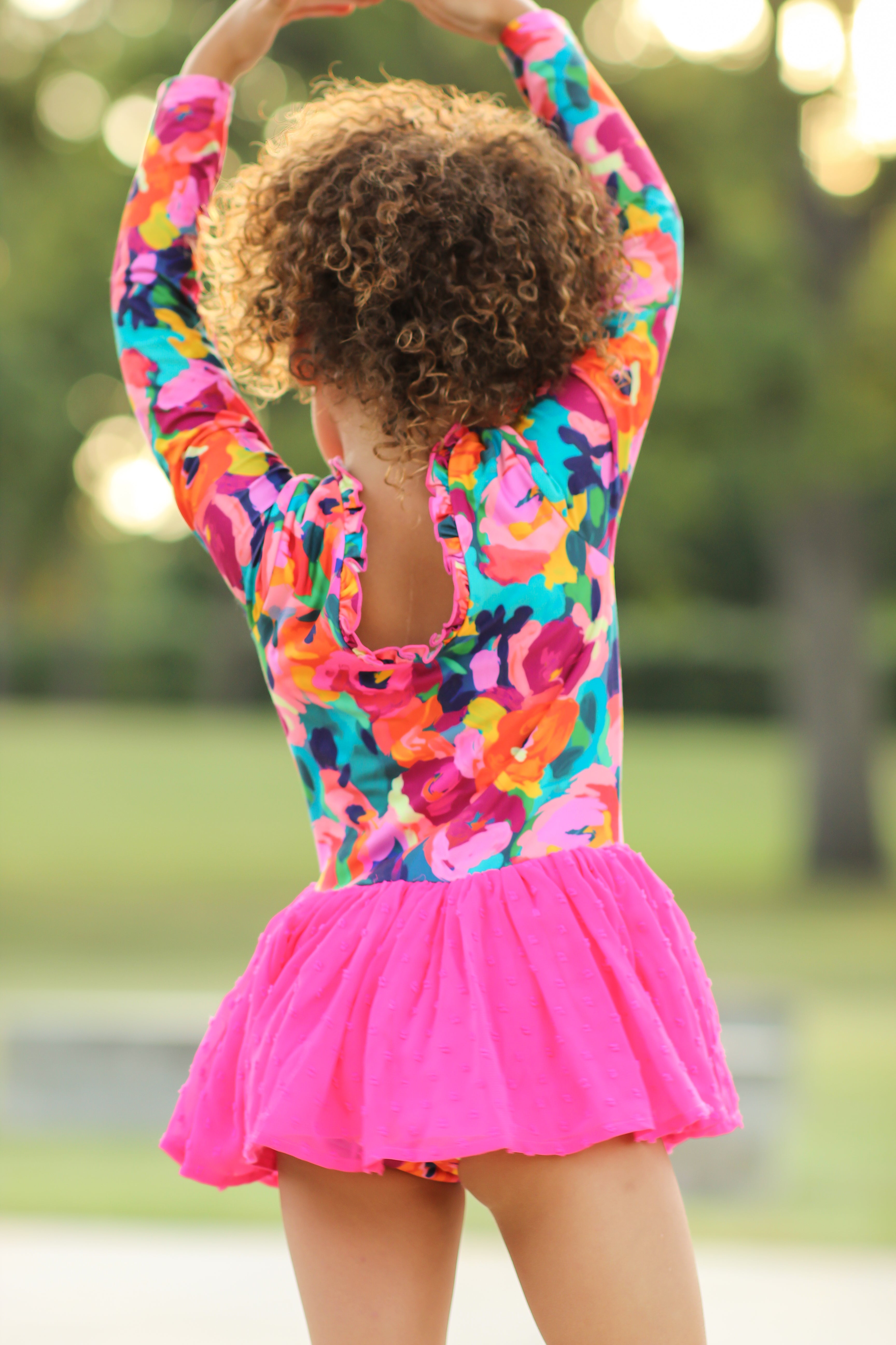 Farrah Clipdot Leotard - Garden Strokes (Pre-Order)