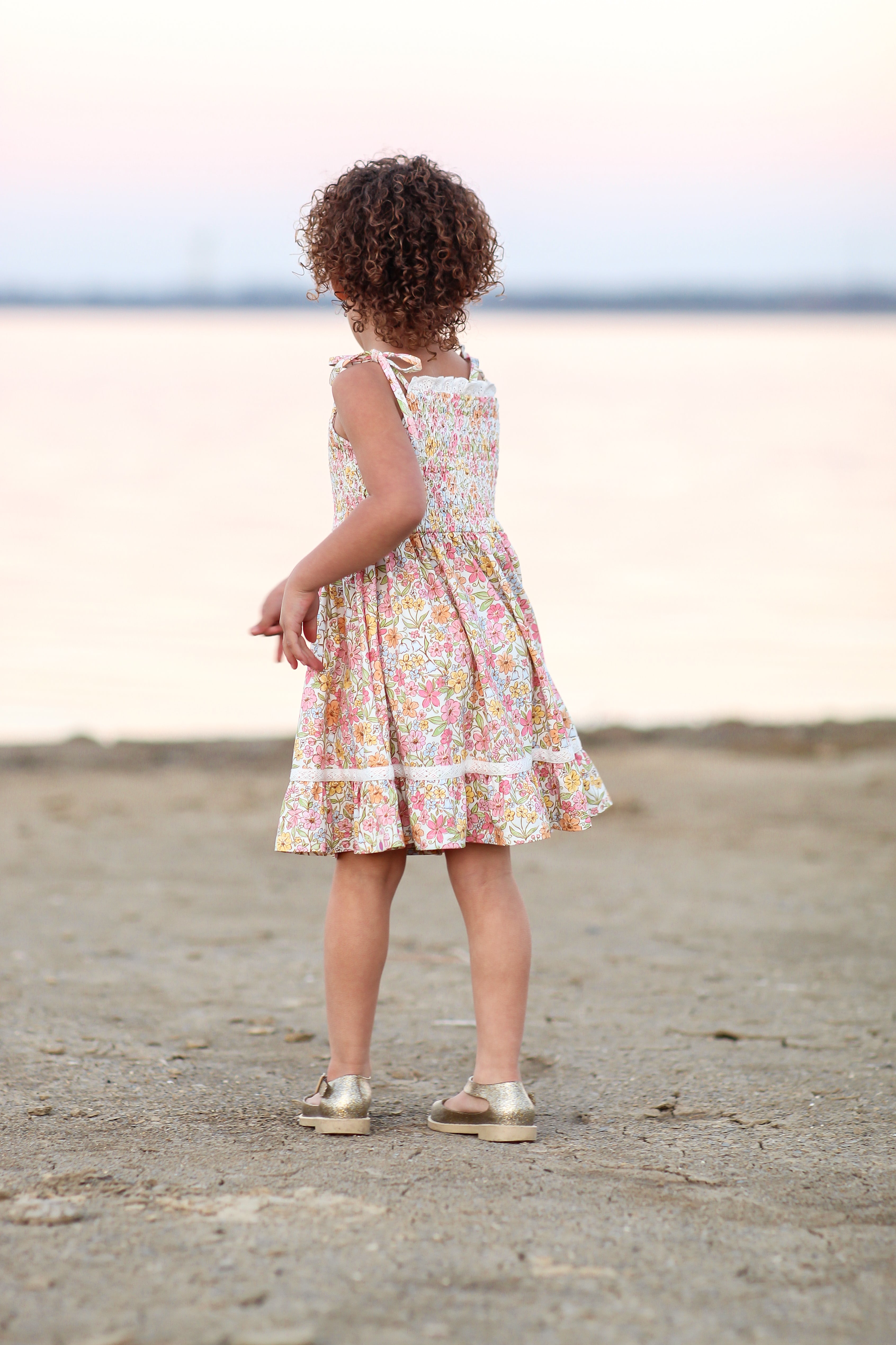 Elara Smocked Knit Dress - Garden Of Whimsy (Pre-Order)