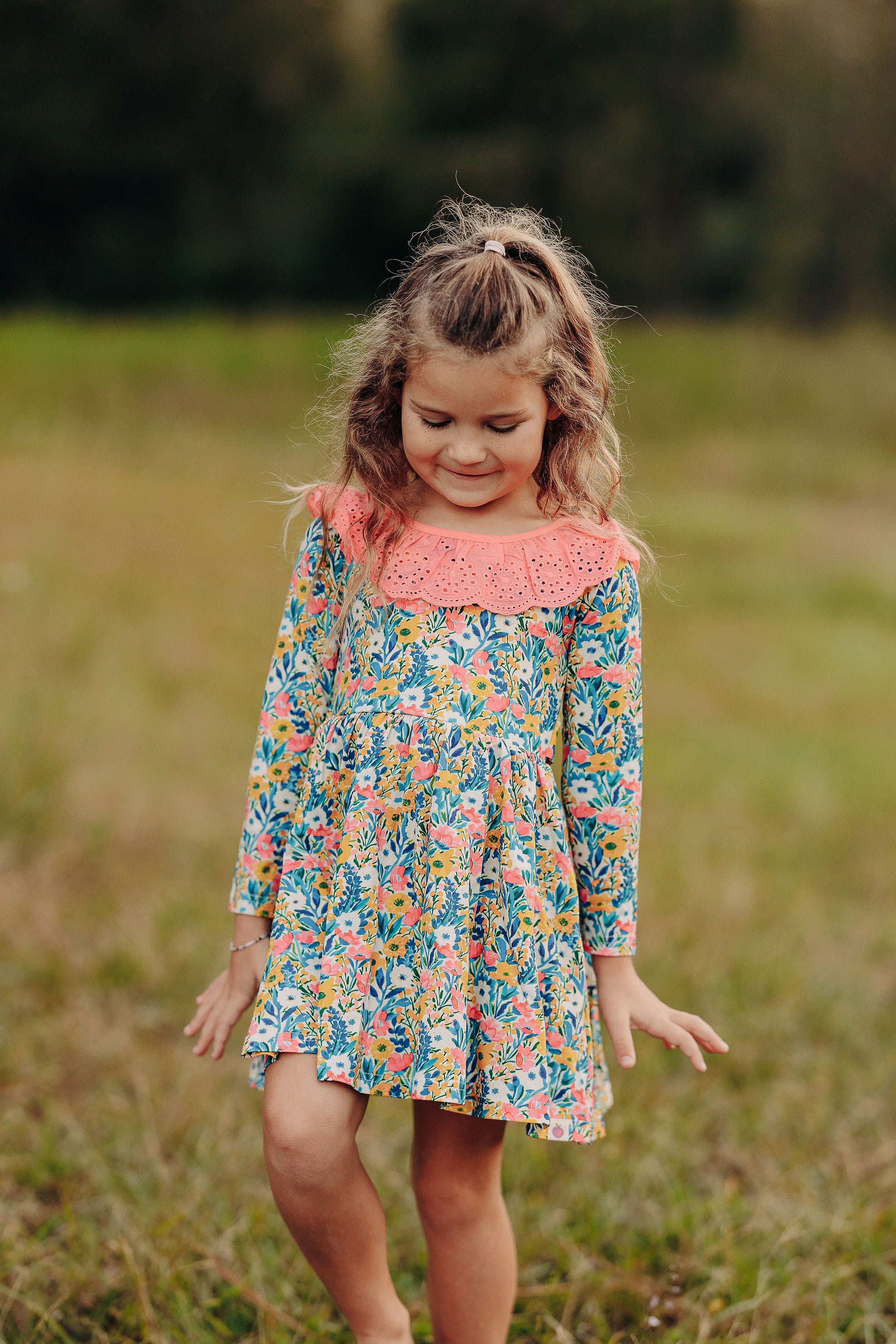 Penelope Knit Dress - Whimsical Wildflowers