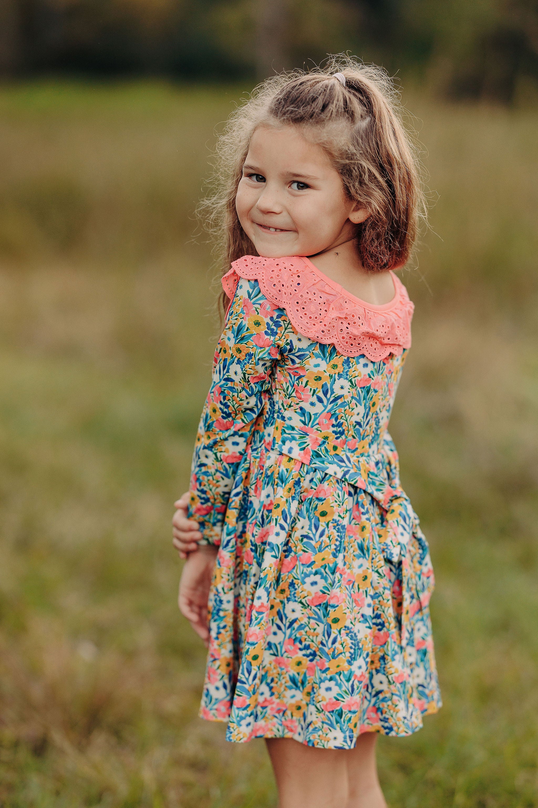 Penelope Knit Dress - Whimsical Wildflowers