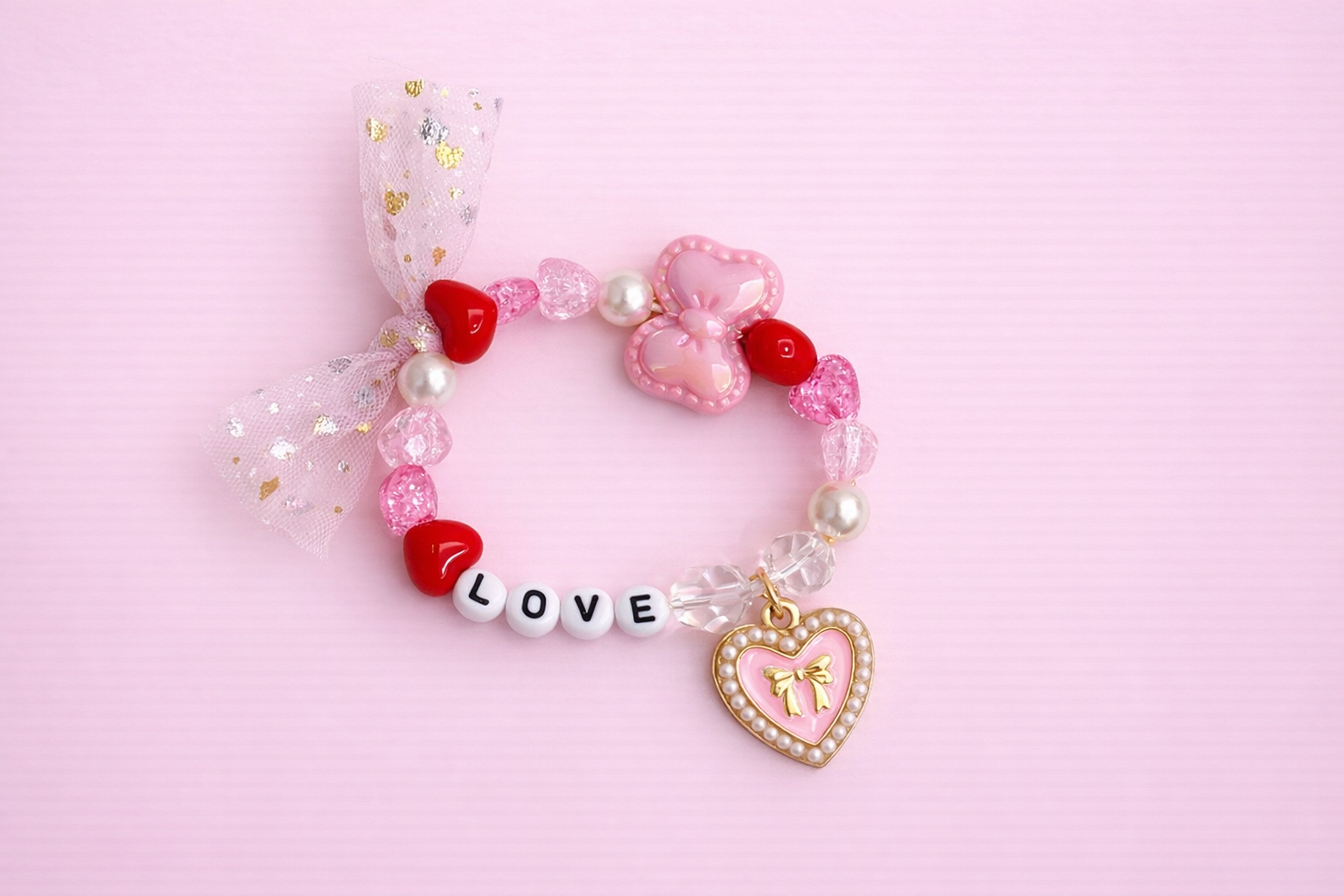 Beaded Stretch Bracelet - Forever Love