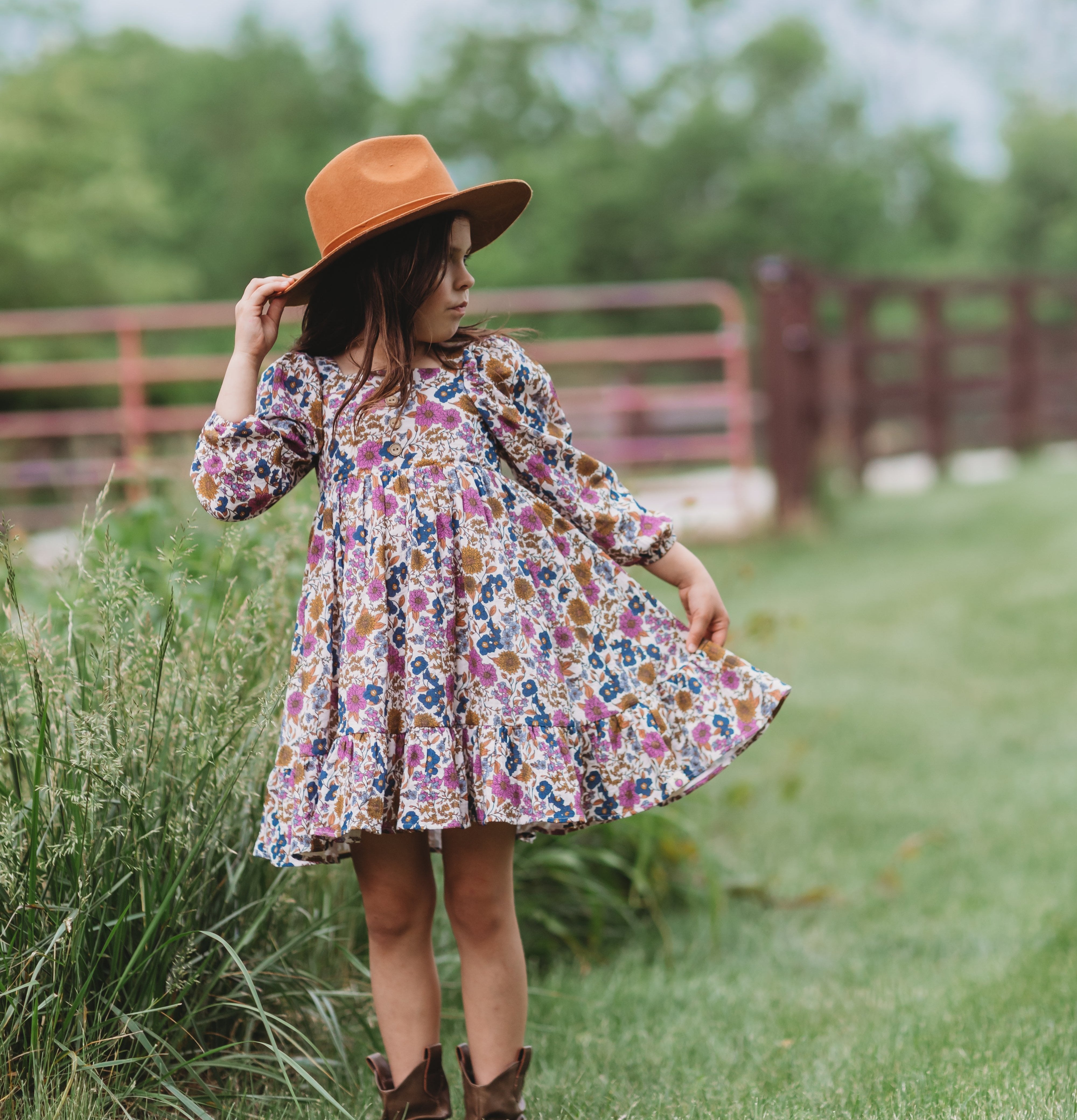 Puff Sleeve Gauze Dress - Violet Fields