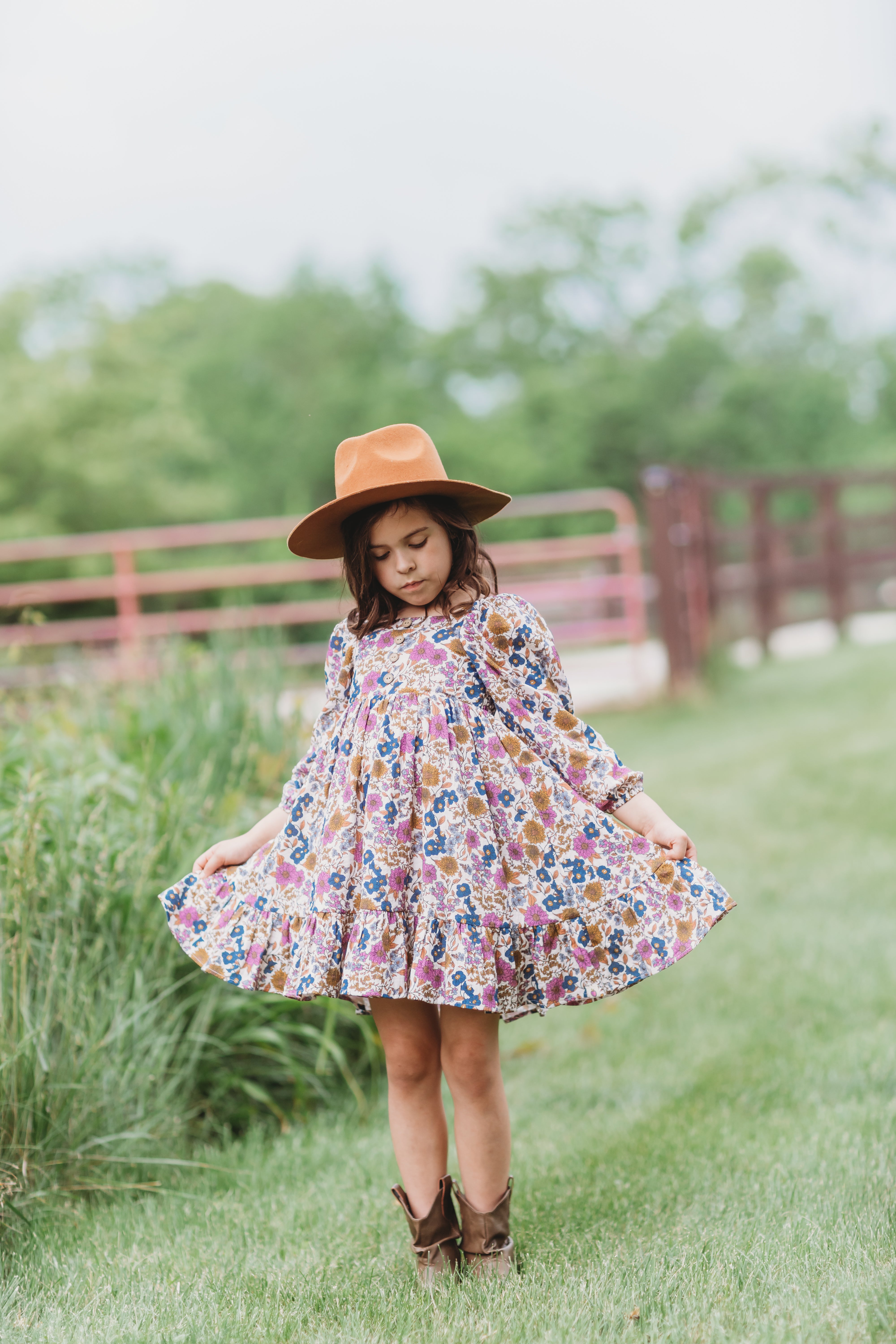 Puff Sleeve Gauze Dress - Violet Fields