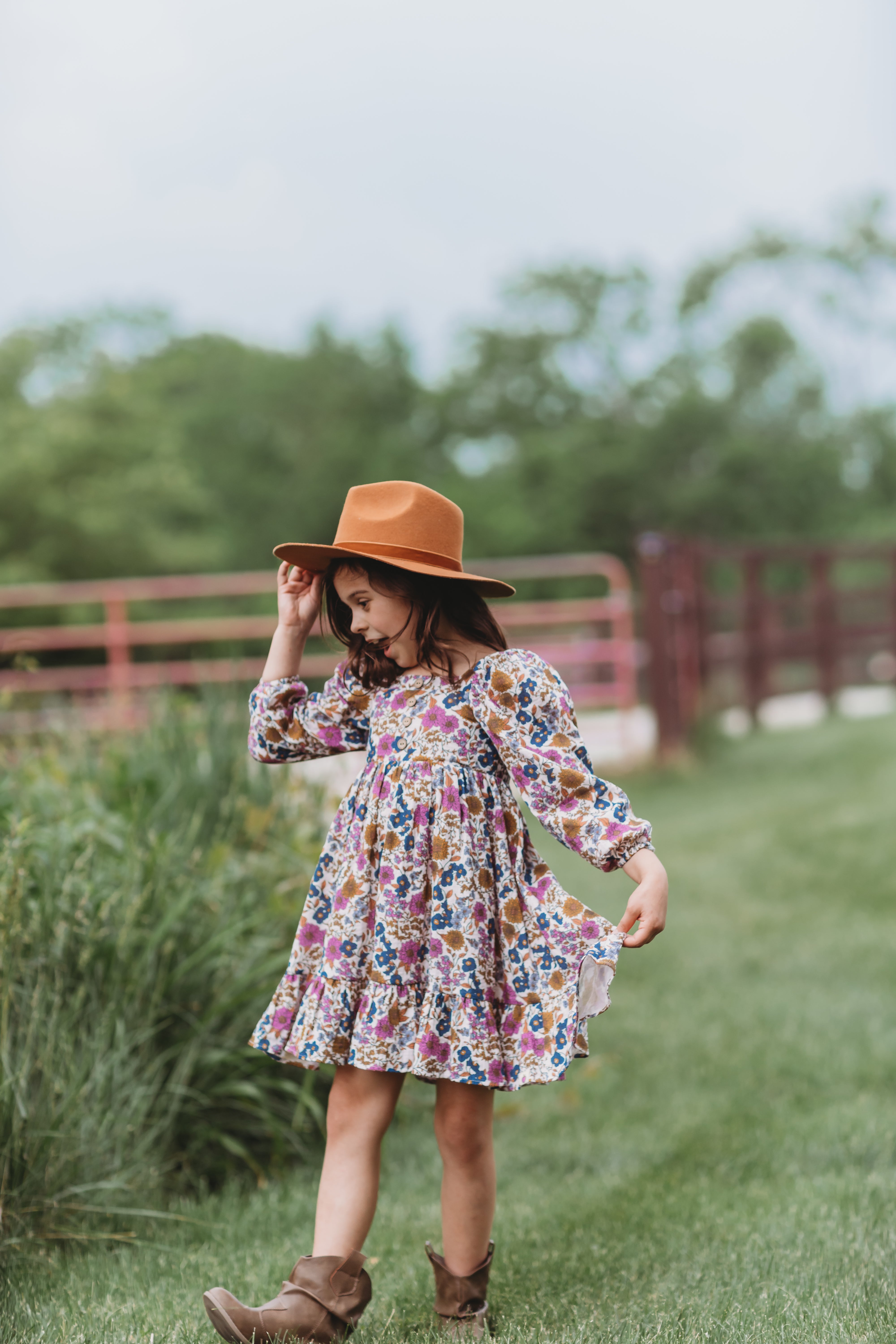 Puff Sleeve Gauze Dress - Violet Fields