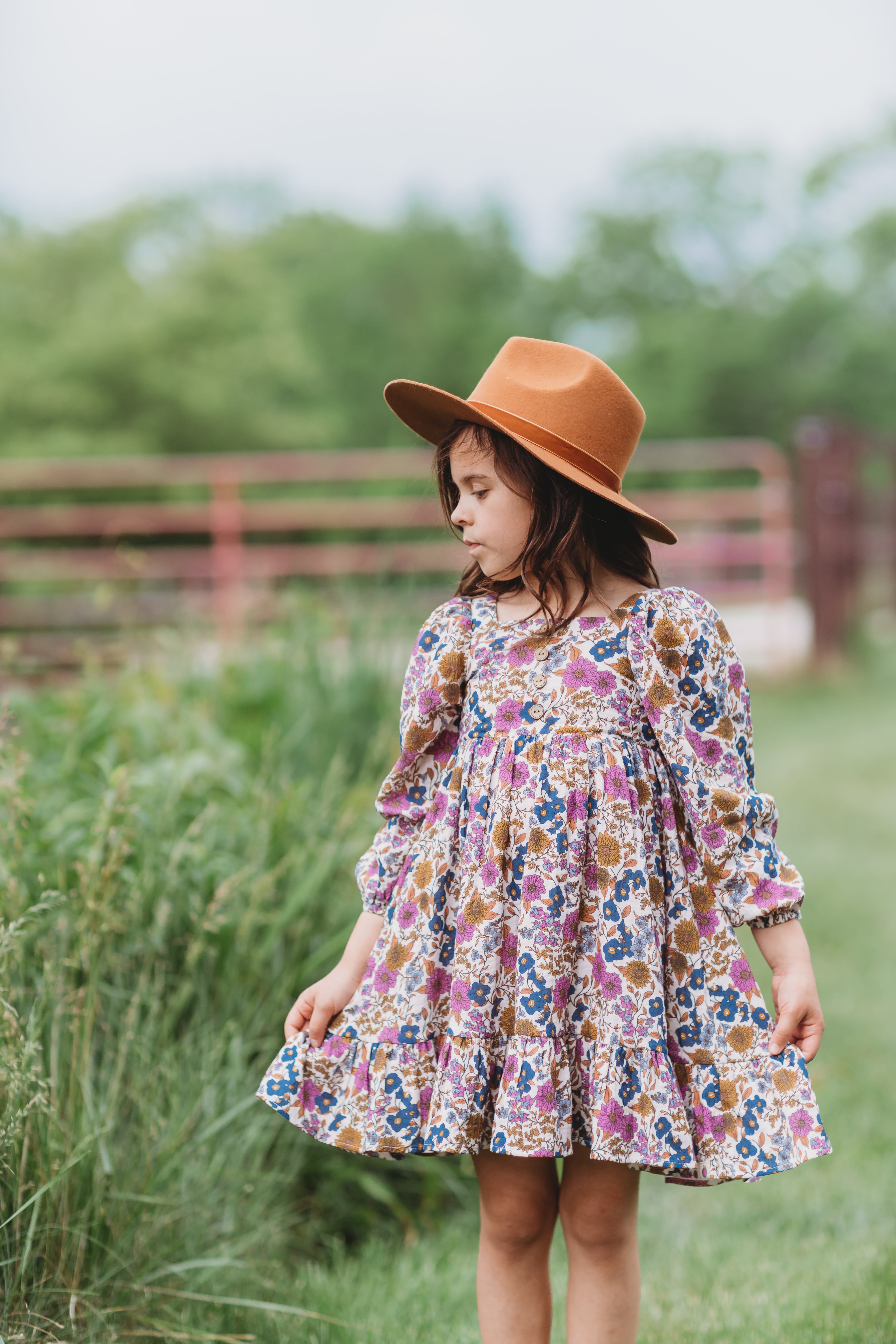 Puff Sleeve Gauze Dress - Violet Fields