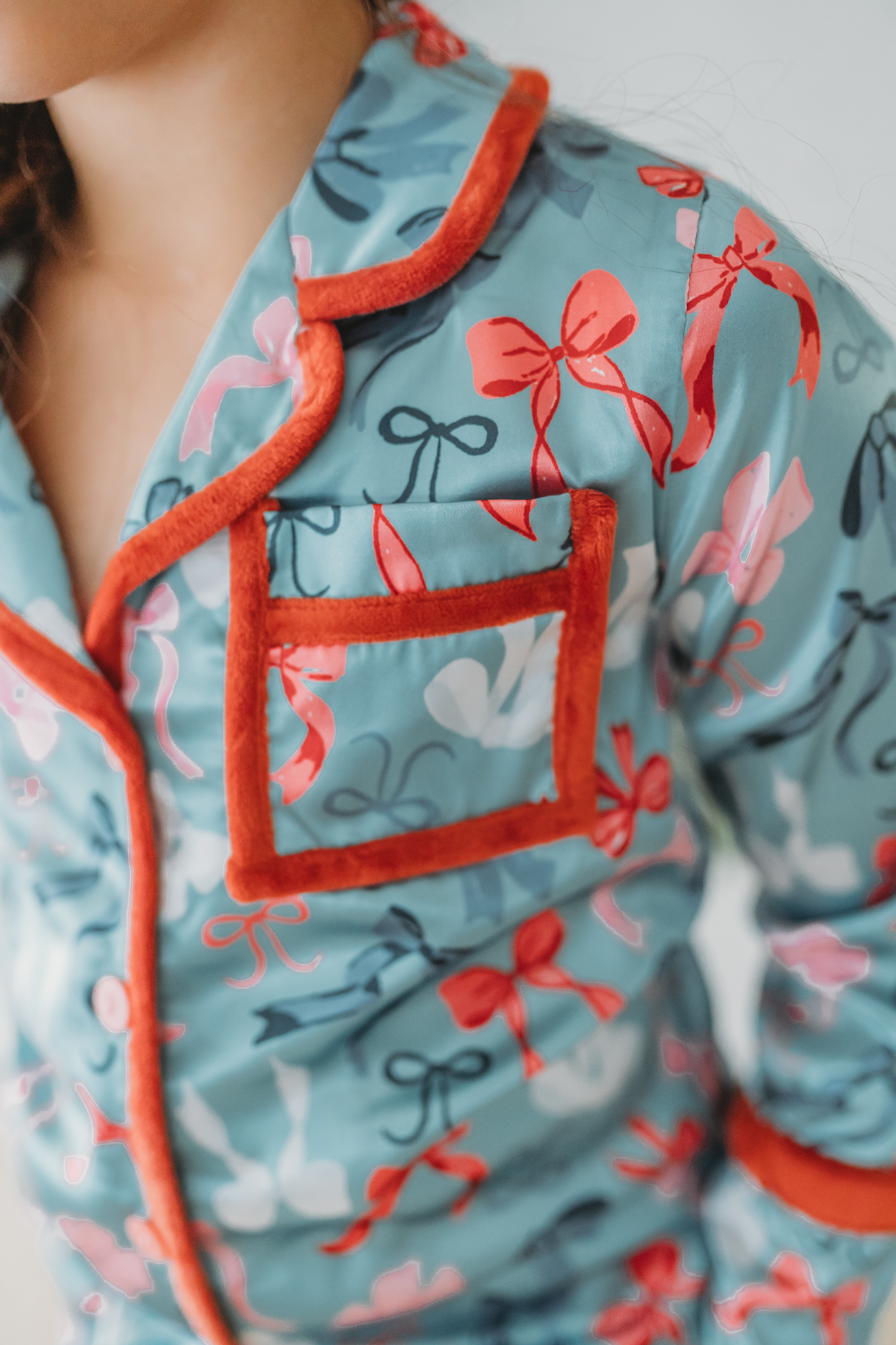 Satin Loungewear Set - Merry Bows (Pre-Order)