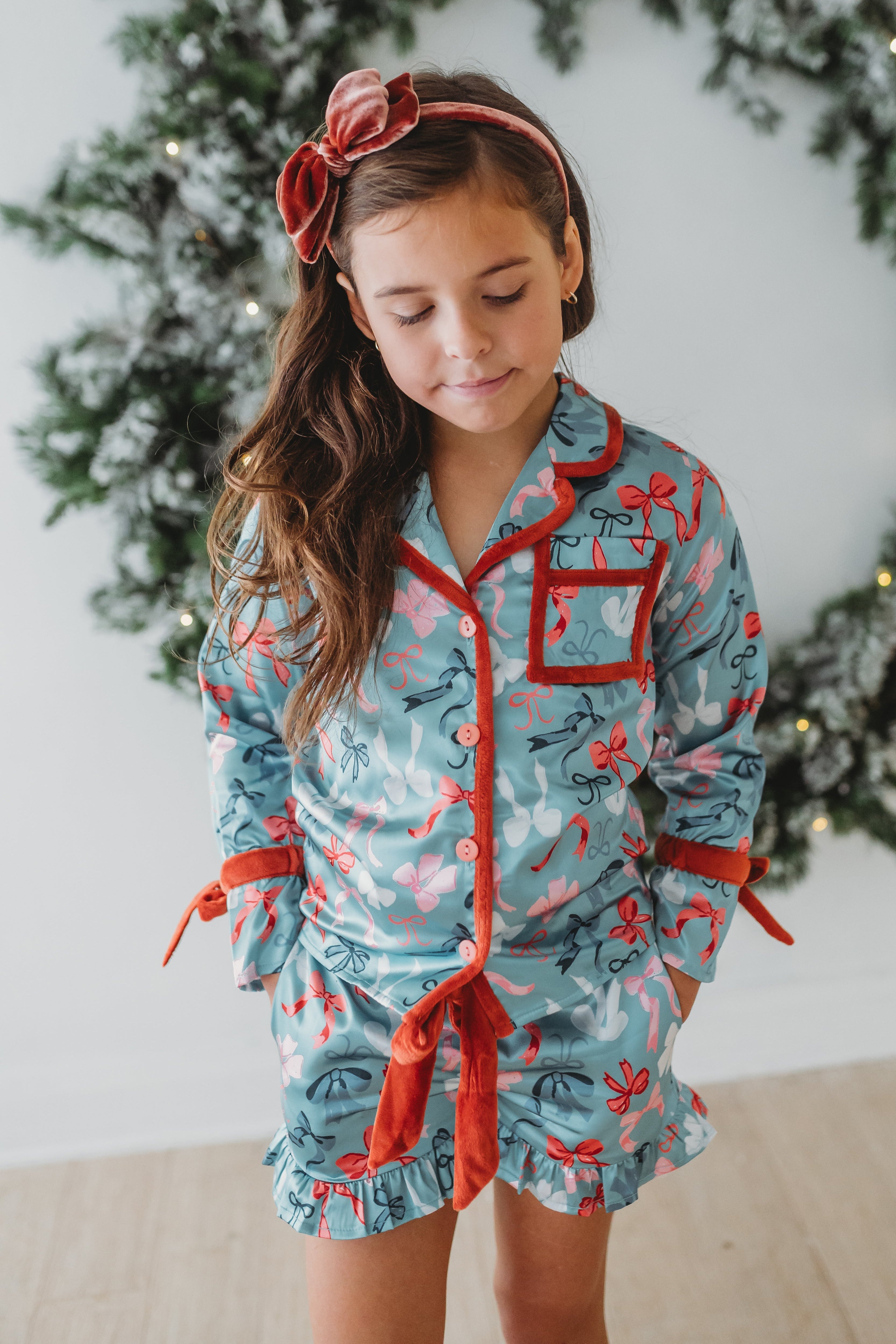 Satin Loungewear Set - Merry Bows (Pre-Order)