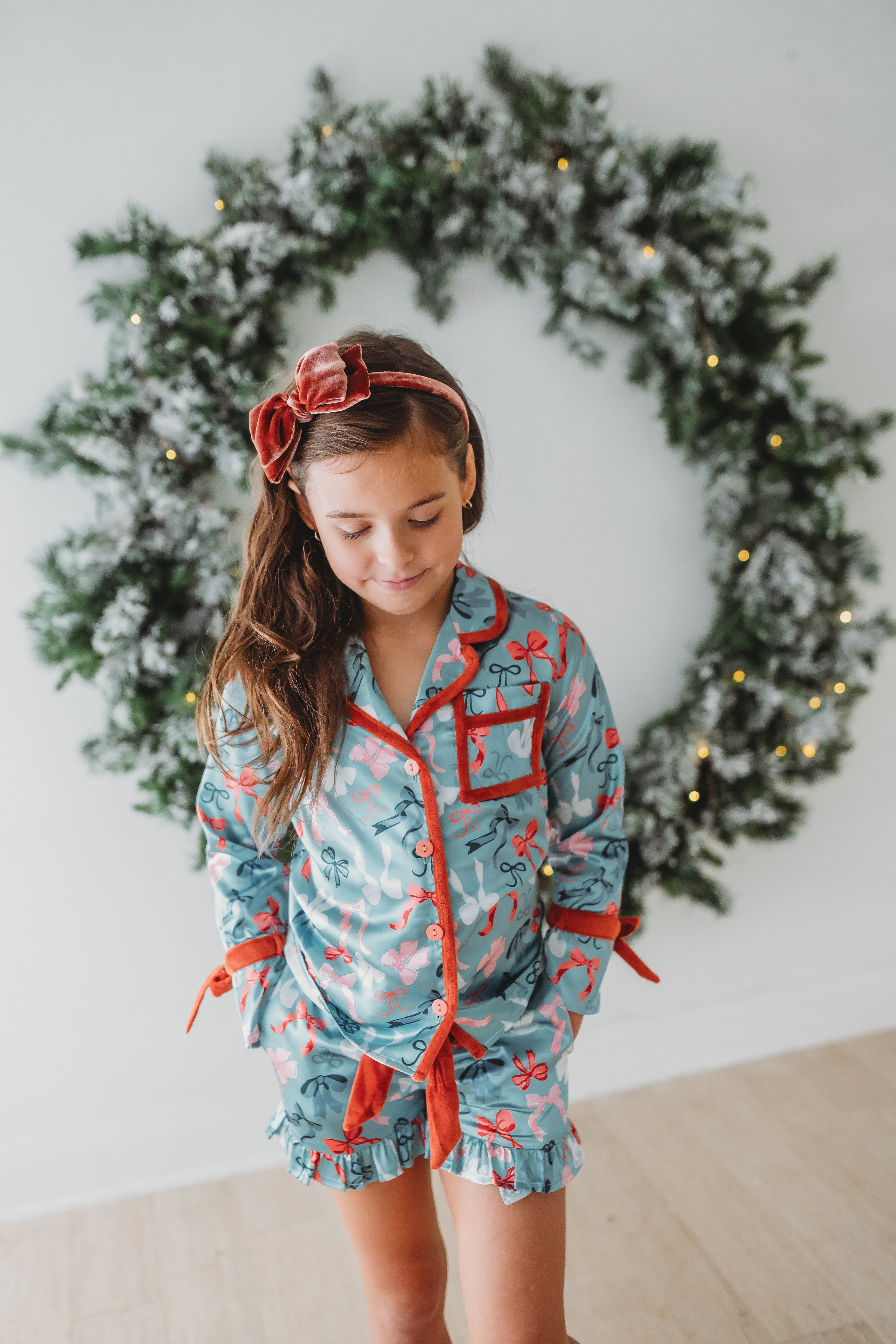 Satin Loungewear Set - Merry Bows (Pre-Order)