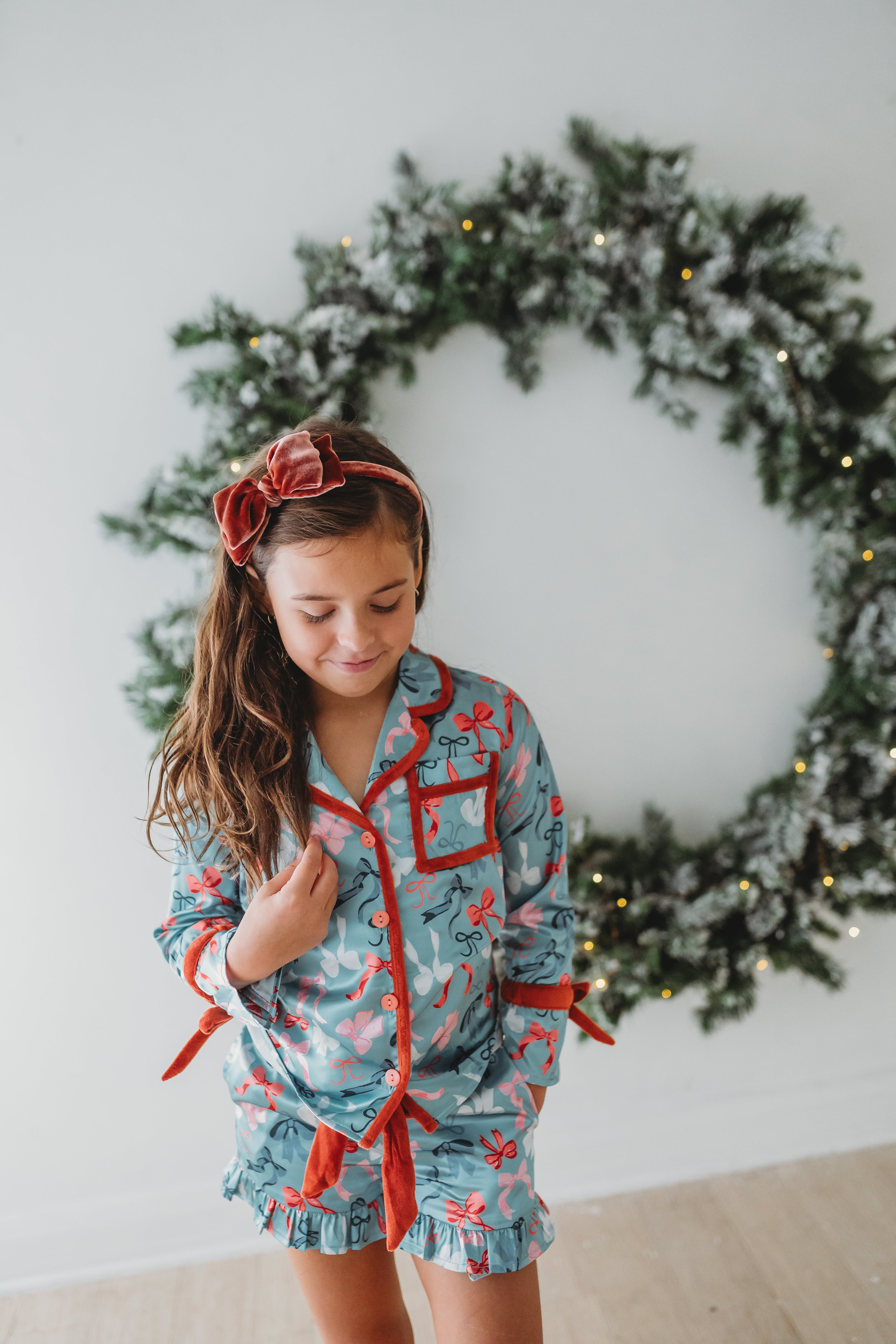 Satin Loungewear Set - Merry Bows (Pre-Order)