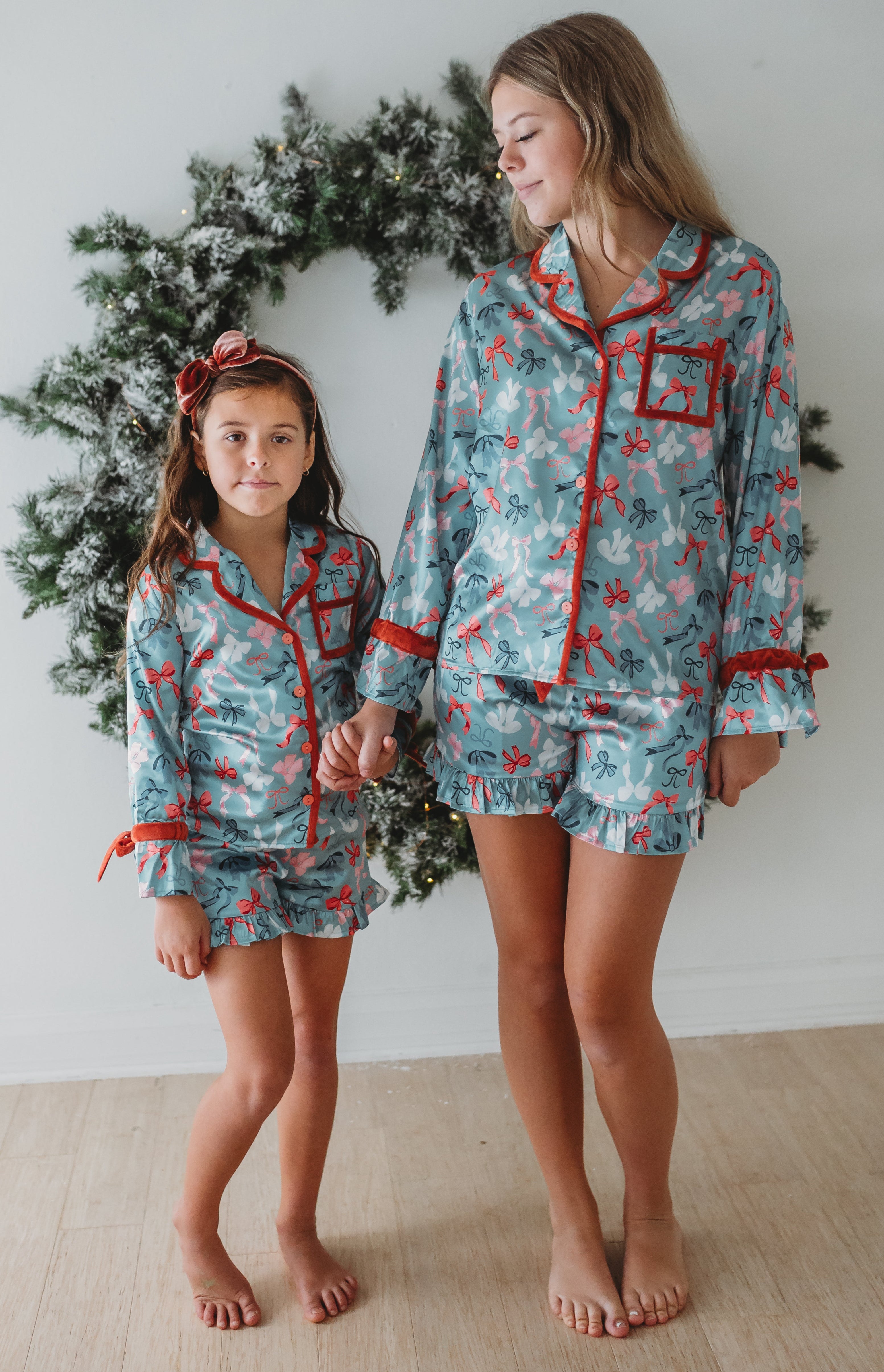 Satin Loungewear Set - Merry Bows (Pre-Order)