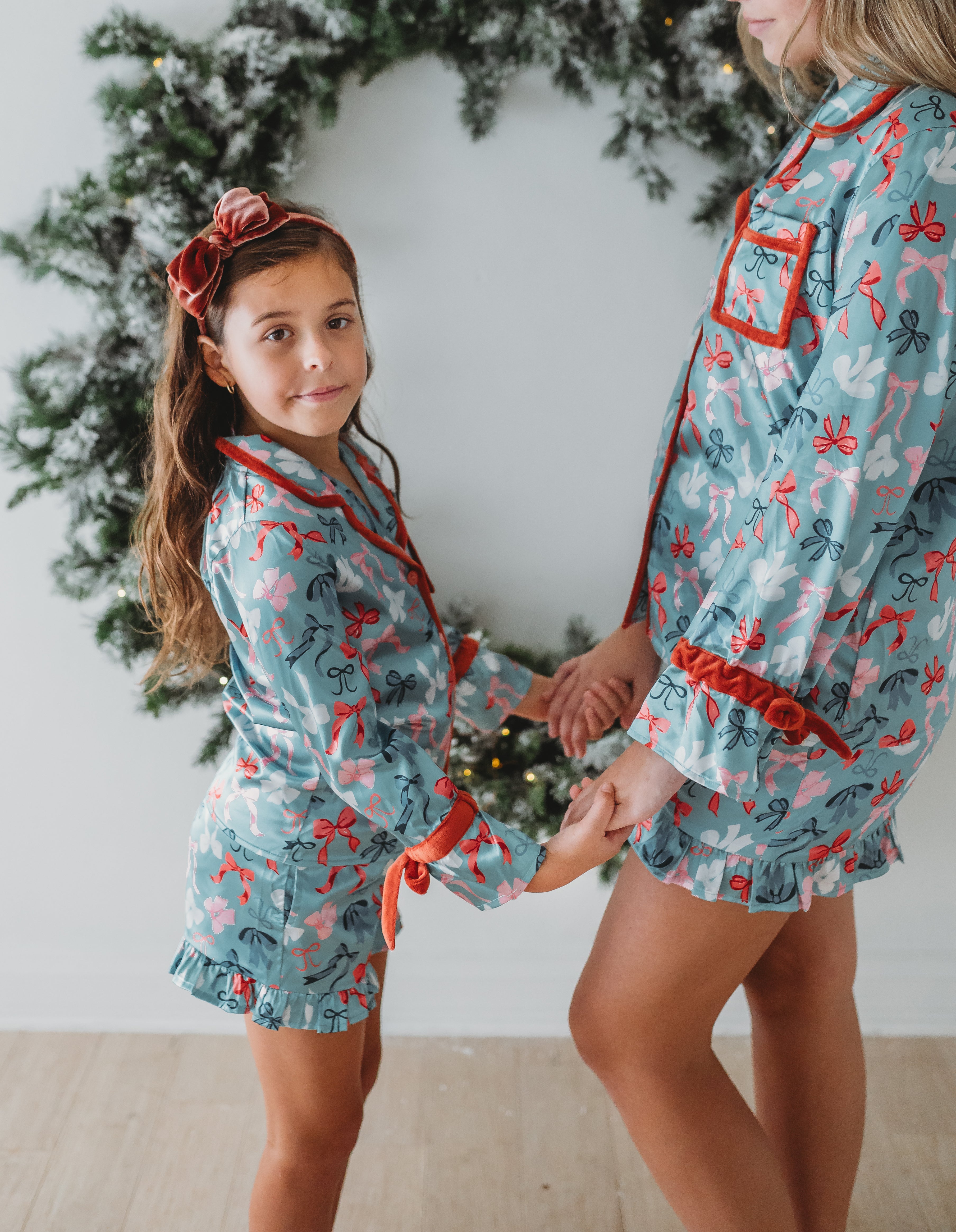Satin Loungewear Set - Merry Bows (Pre-Order)