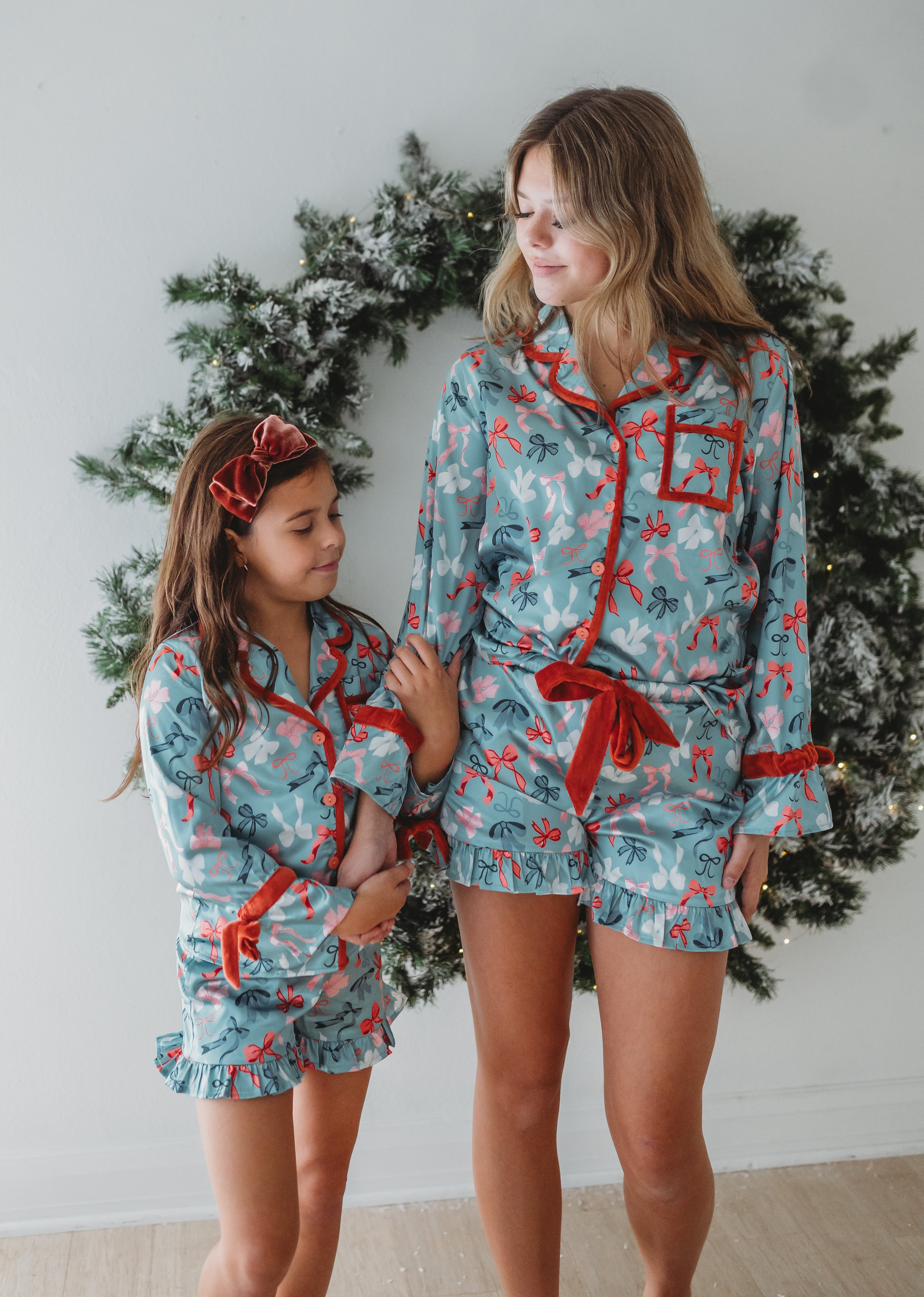 Satin Loungewear Set - Merry Bows (Pre-Order)