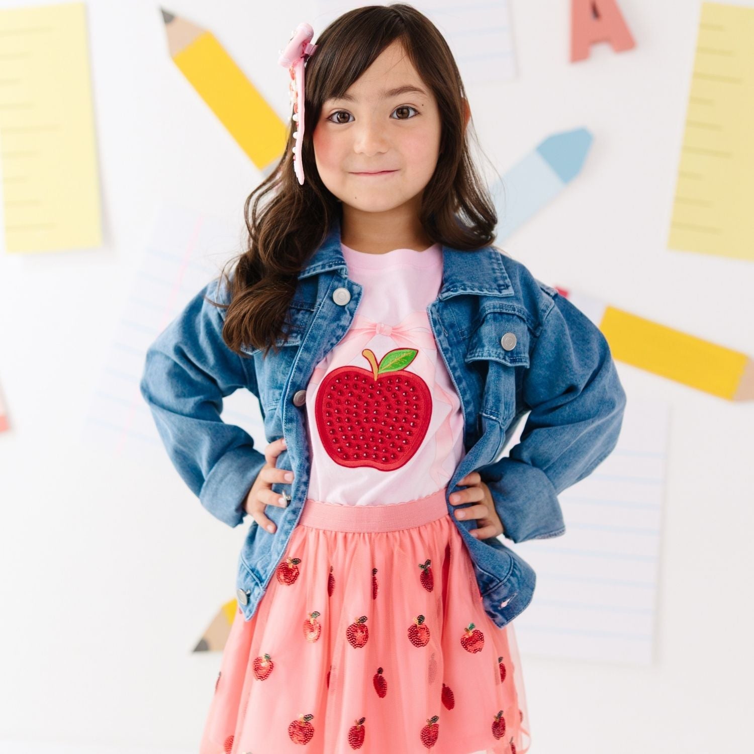 Sweet Wink Shirt - Apple Rhinestone Patch