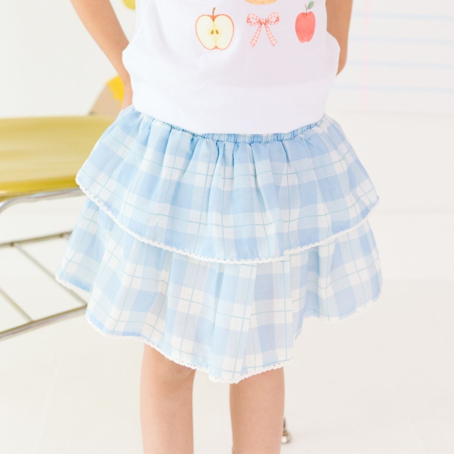 Sweet Wink Skort - Blue Plaid