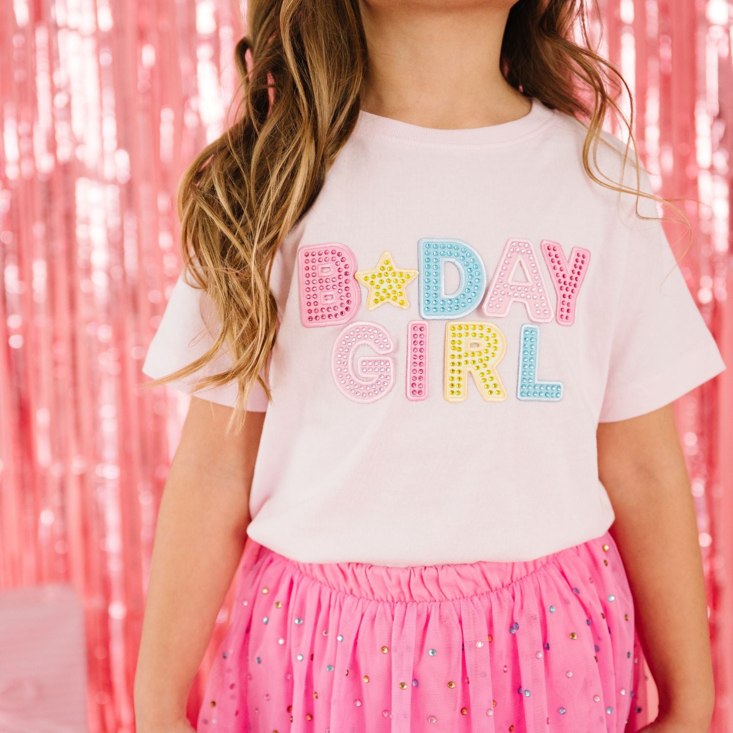 Sweet Wink Birthday Girl Rhinestone T-Shirt - Pink