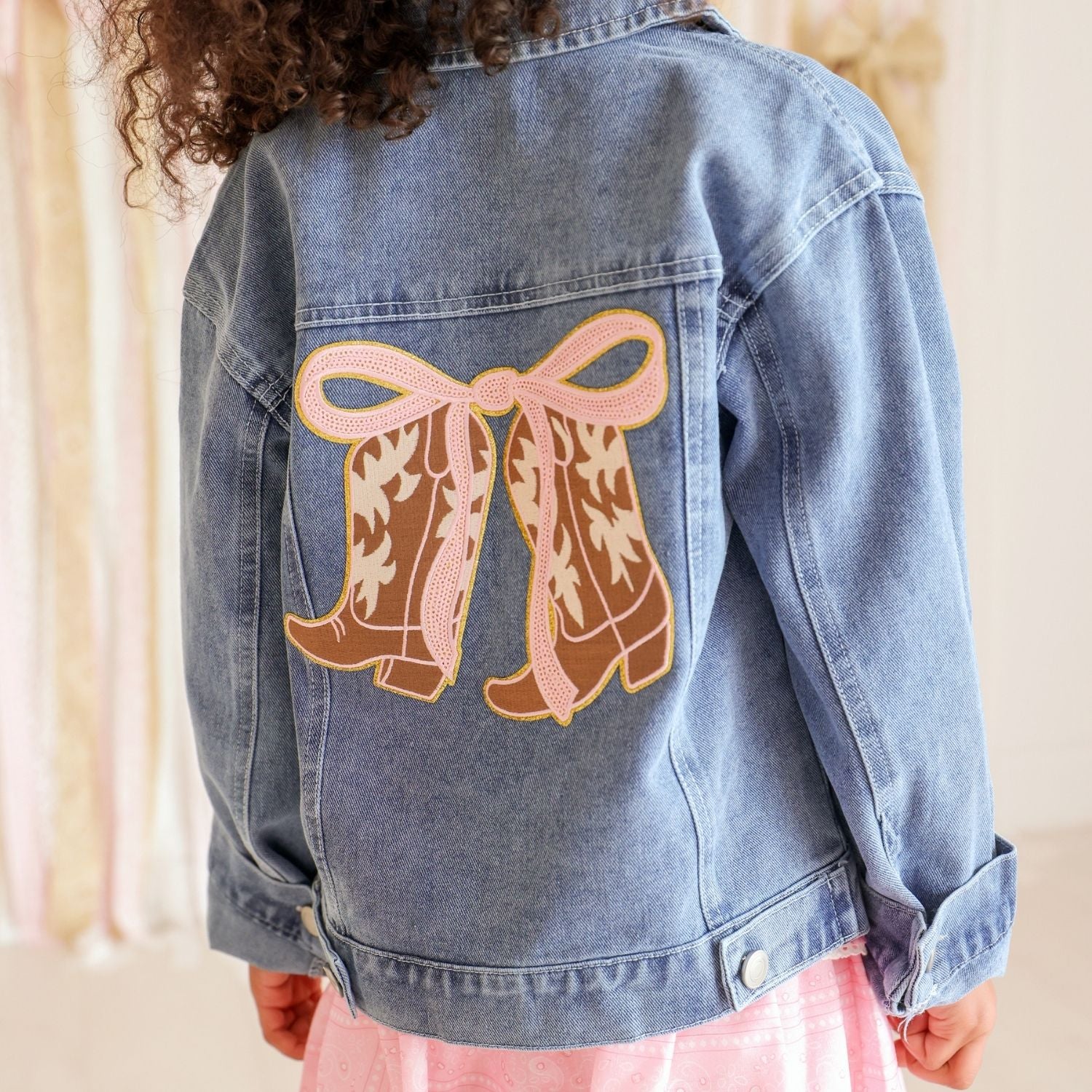 Sweet Wink Denim Jacket - Cowgirl Cutie Patch
