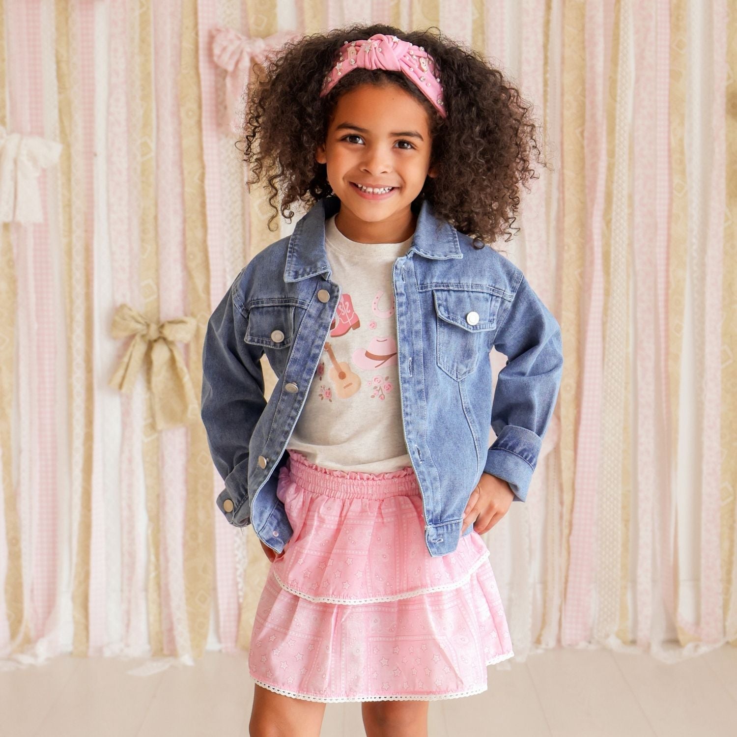 Sweet Wink Denim Jacket - Cowgirl Cutie Patch