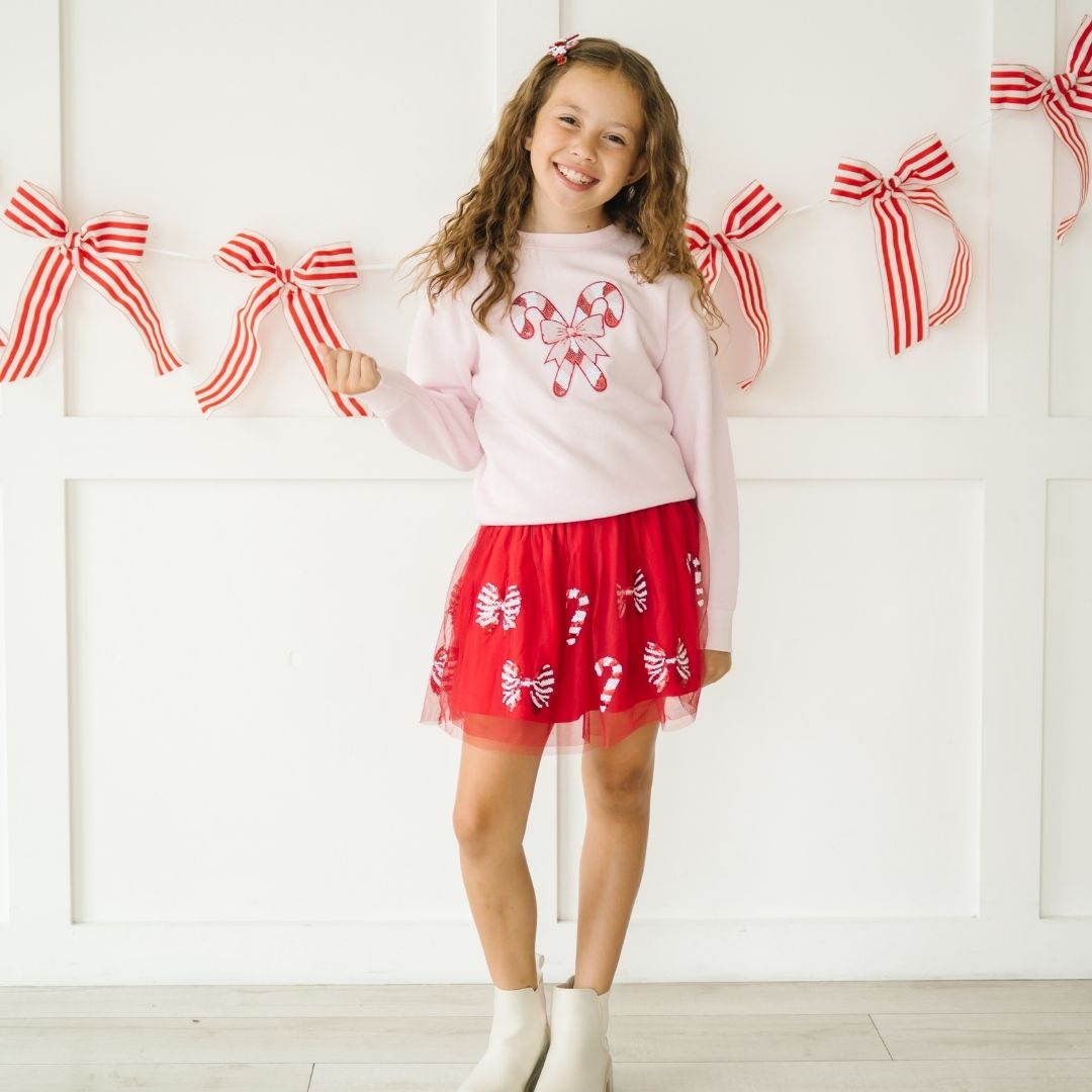 Sweet Wink Tutu - Candy Cane Coquette Sequin