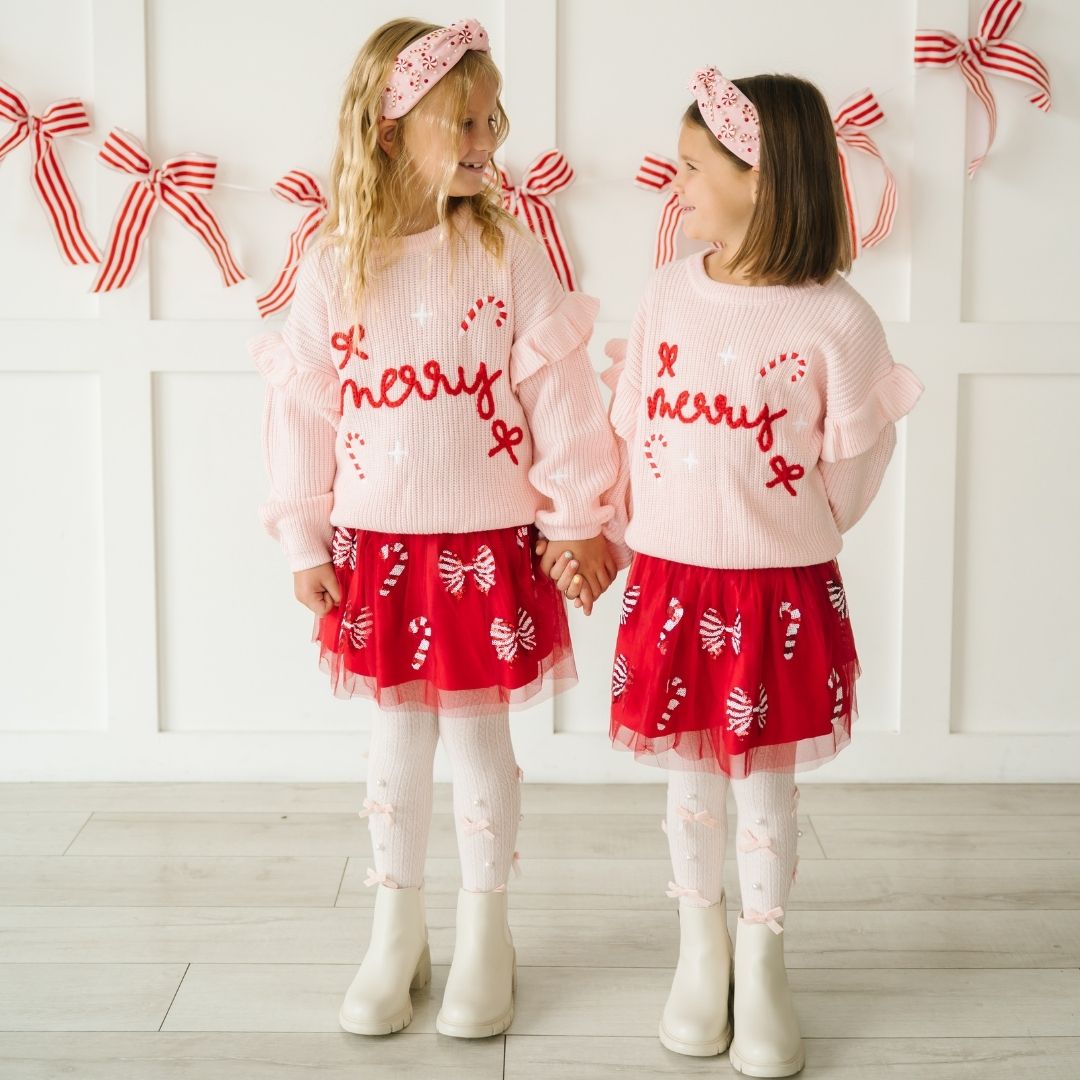 Sweet Wink Tutu - Candy Cane Coquette Sequin